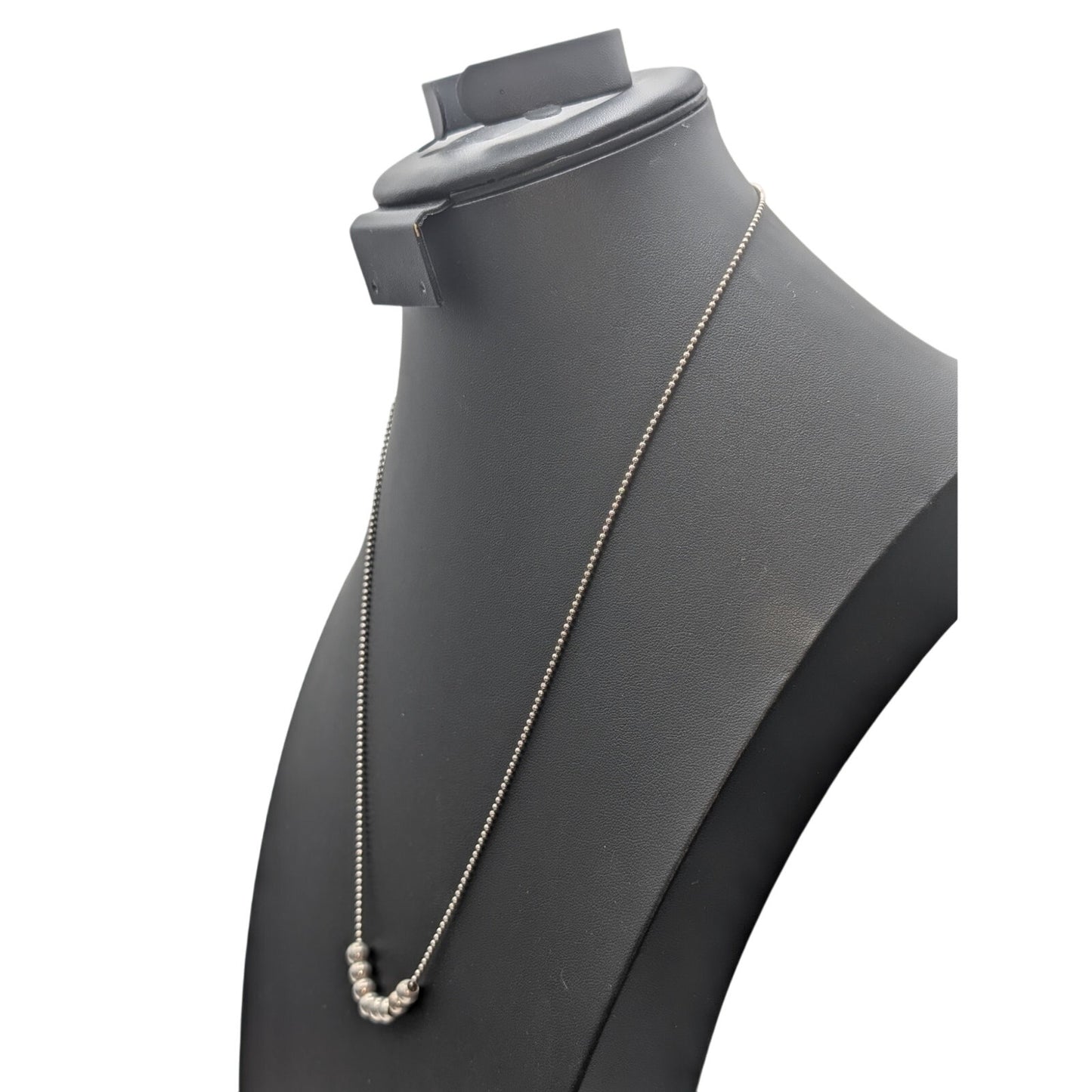 Vintage 925 Italy Sterling Silver Bead Ball Chain 24" Necklace & 7.75" Bracelet