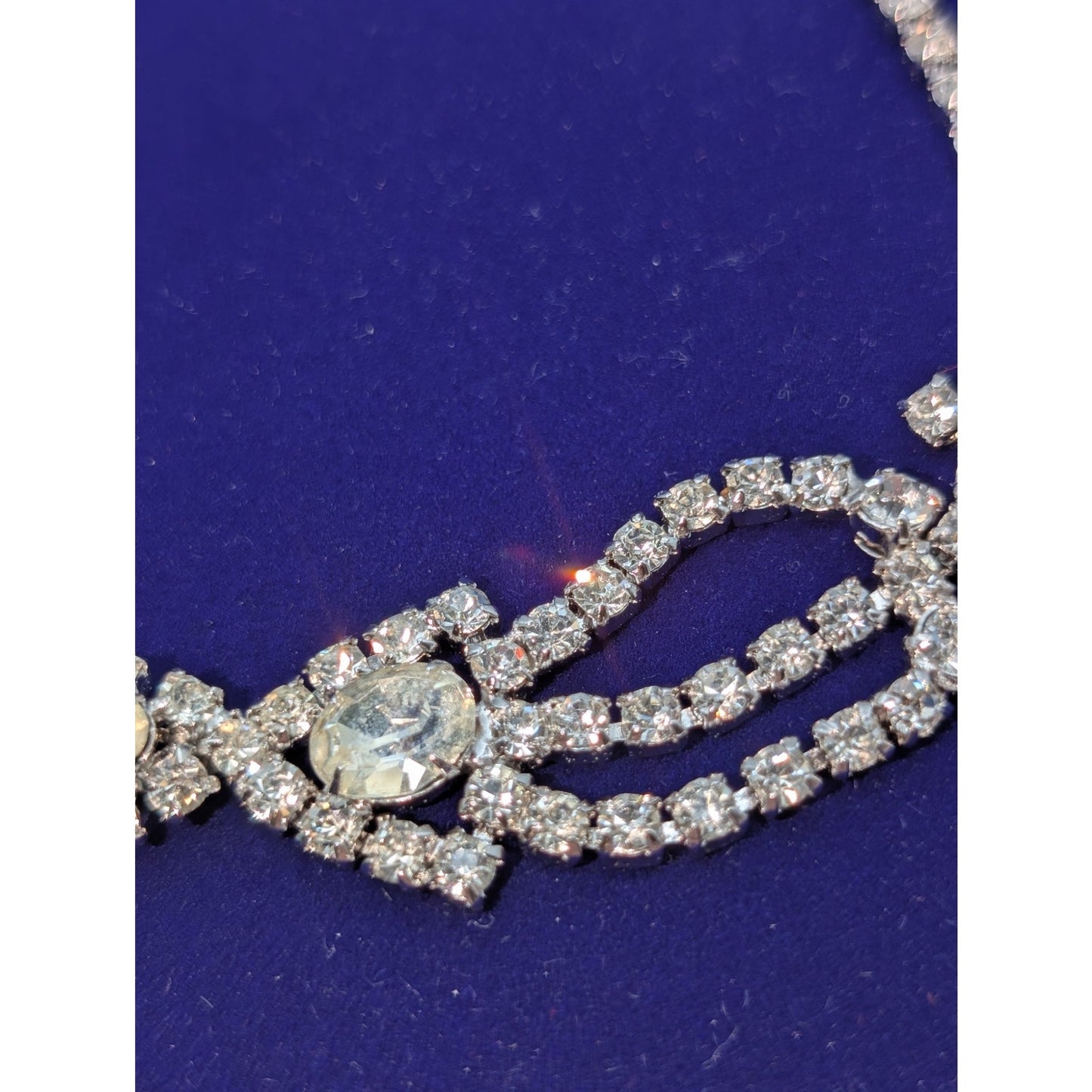 Vintage Rhinestone Hook Clasp 15.25" Necklace