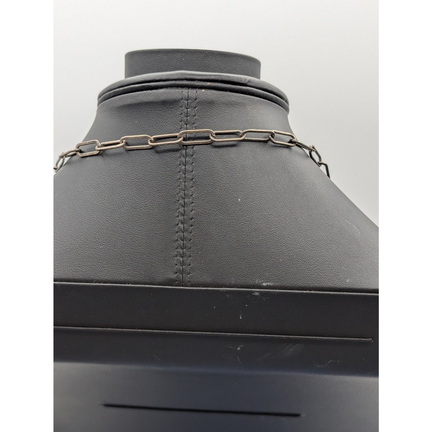 Rustic Antiqued Look Paper Clip Long Chain Spike Pendant Necklace