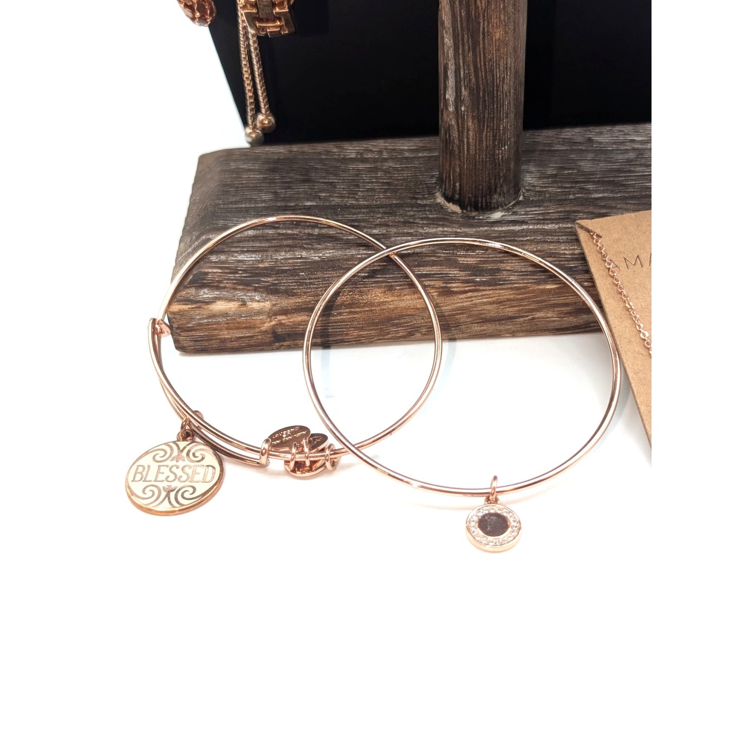 Rose Tone Jewelry Lot of Three Necklaces and Eleven Bracelets