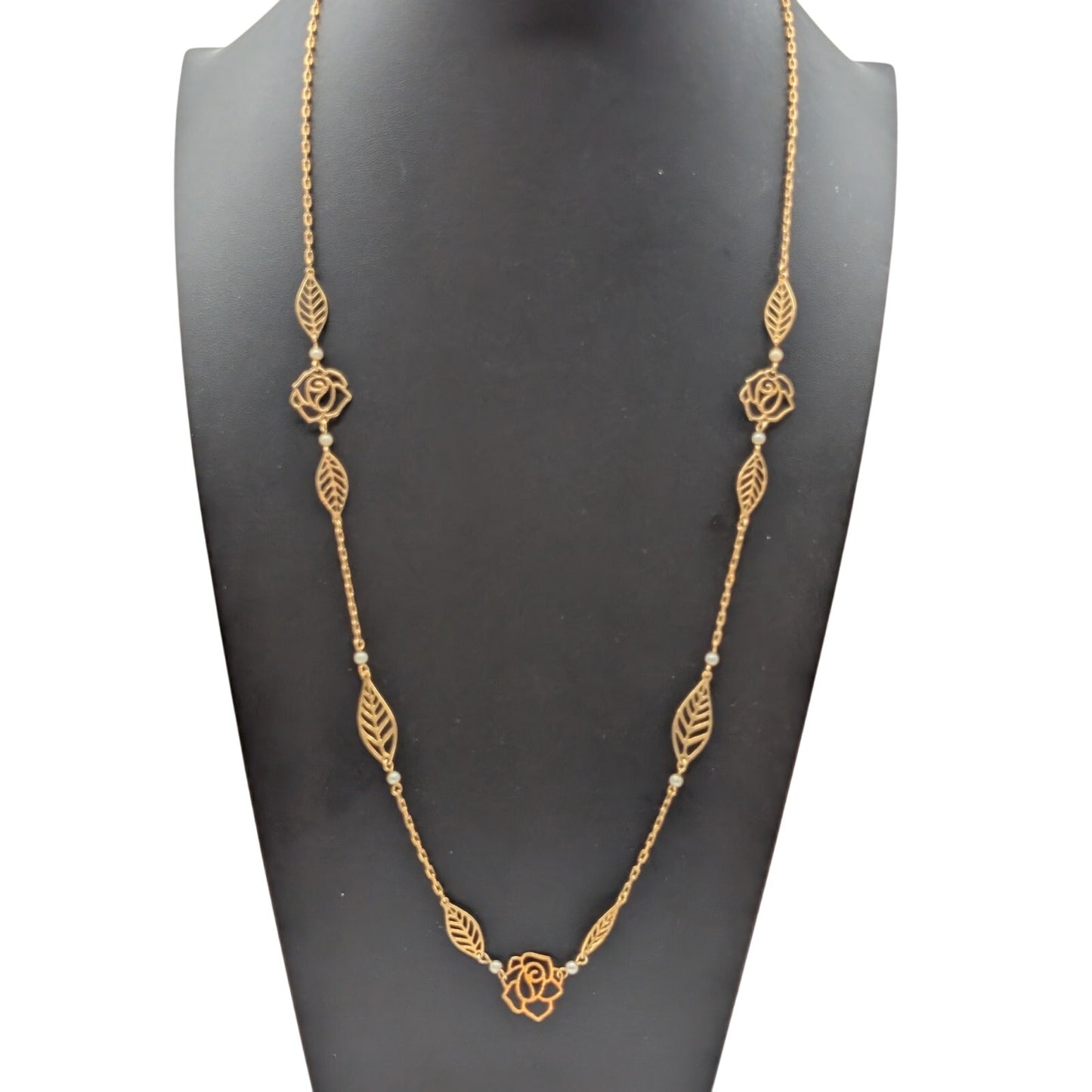 Vtg 80s Avon Romantic Expressions Gold Tone Chain & Faux Pearl Choker Necklaces