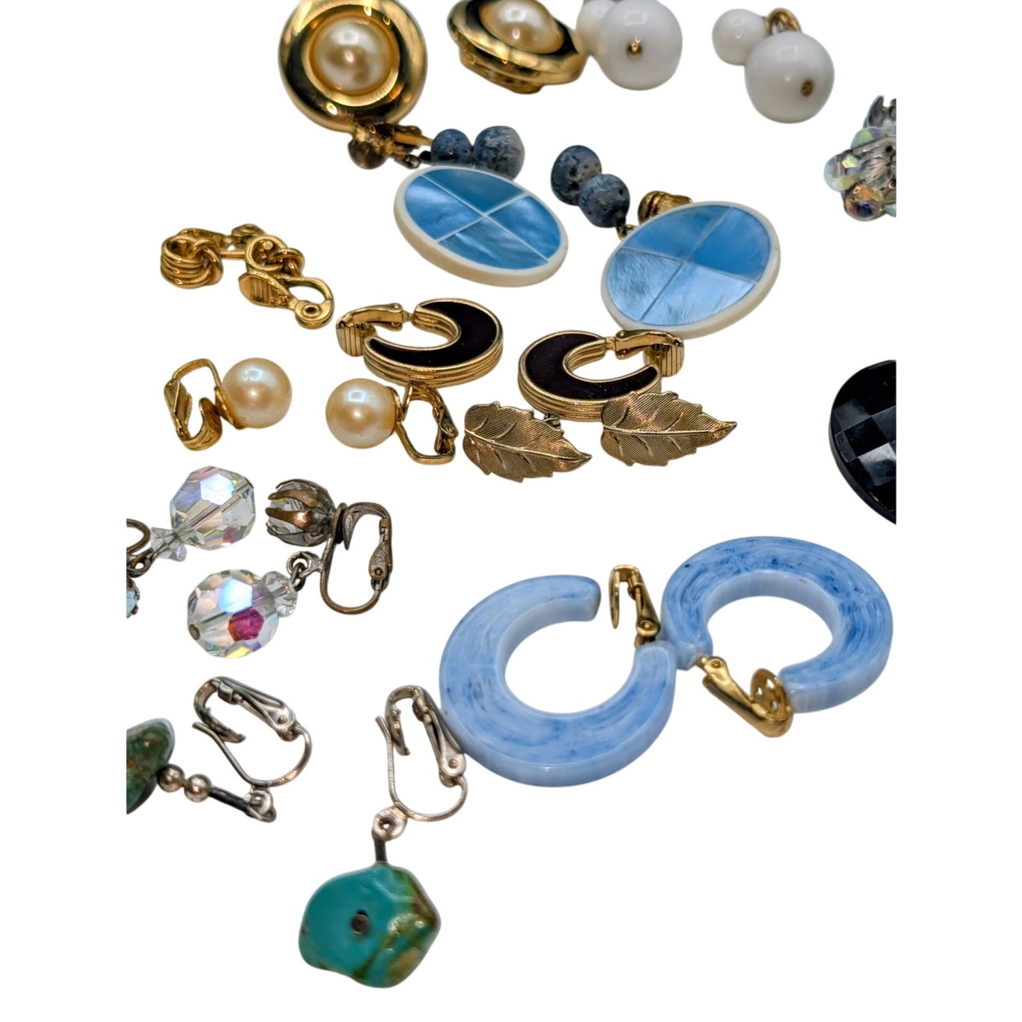 Lot of Seventeen Pair Vintage Clip On Earrings Signed and Unsigned