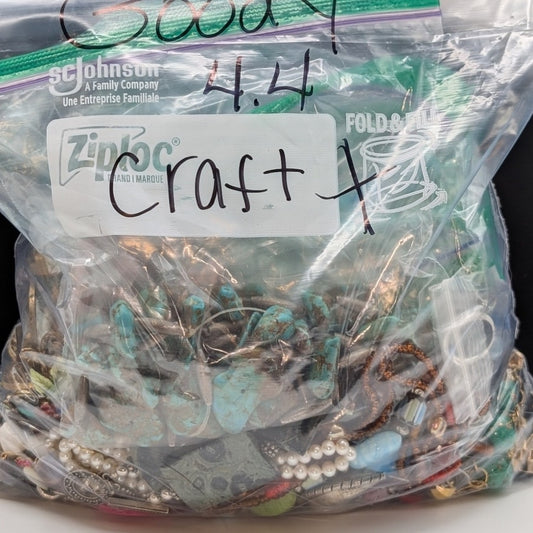 Jewelry Lot Goody Repurpose Bag Over 4 Pounds Beads