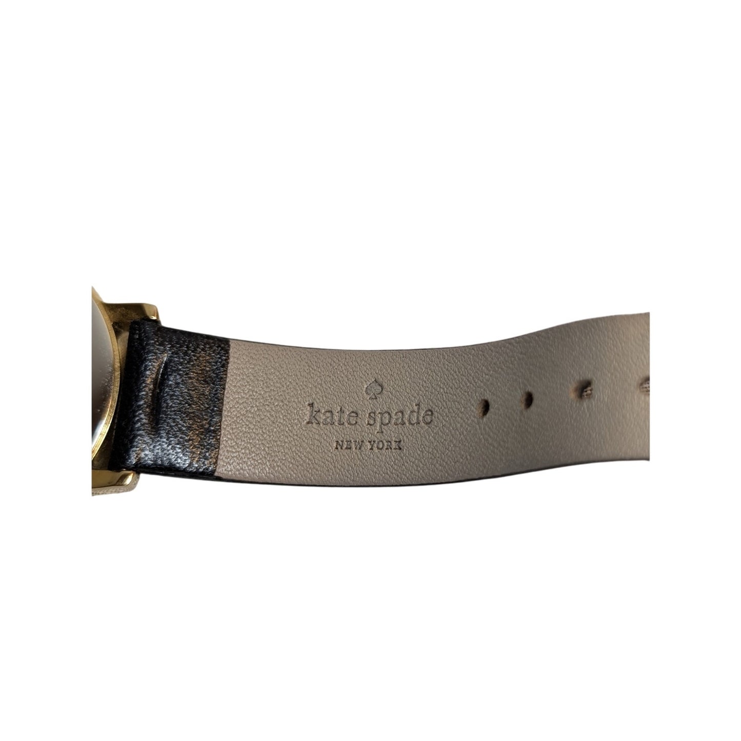 Kate Spade New York Metro Scallop Three-Hand Black Leather Watch