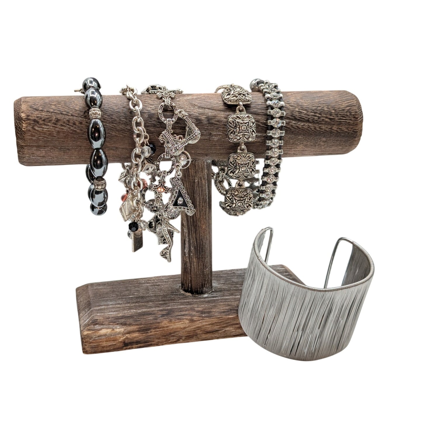 Lot of Six Silver Tone Bracelets