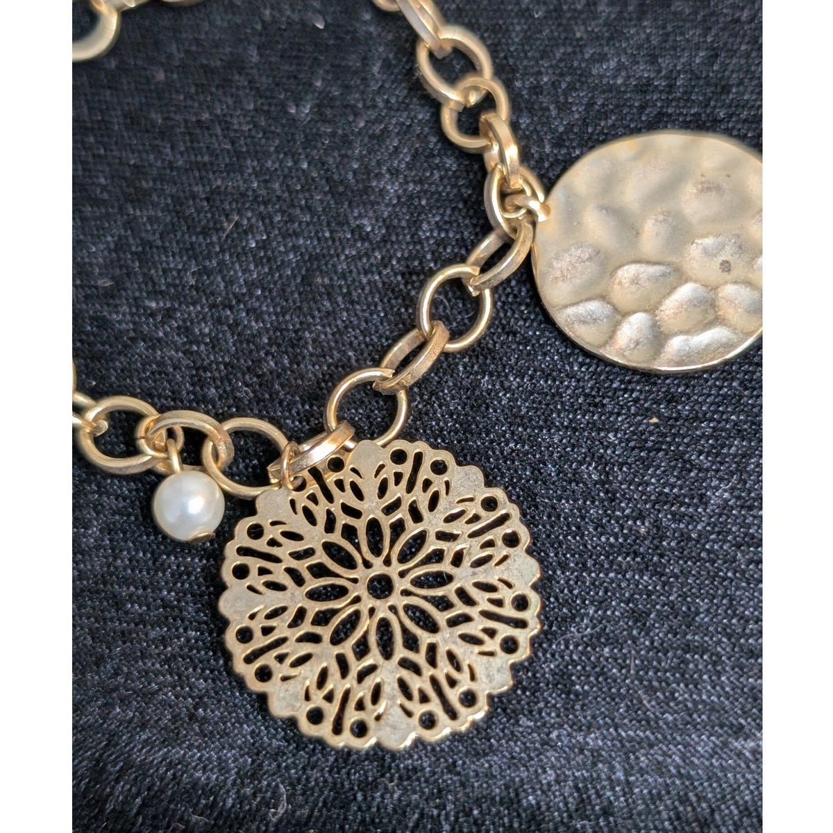 Vintage Gold Tone Charm Bracelet