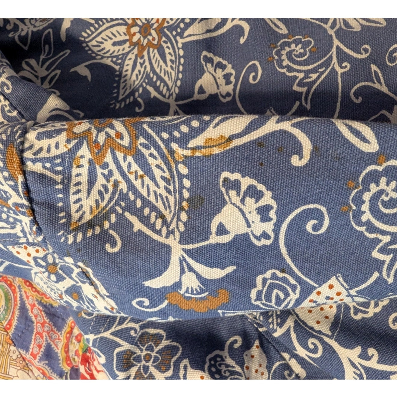 Coldwater Creek Dusty Blue Khaki Cream Floral Button Front Jacket Women's Sz 1X