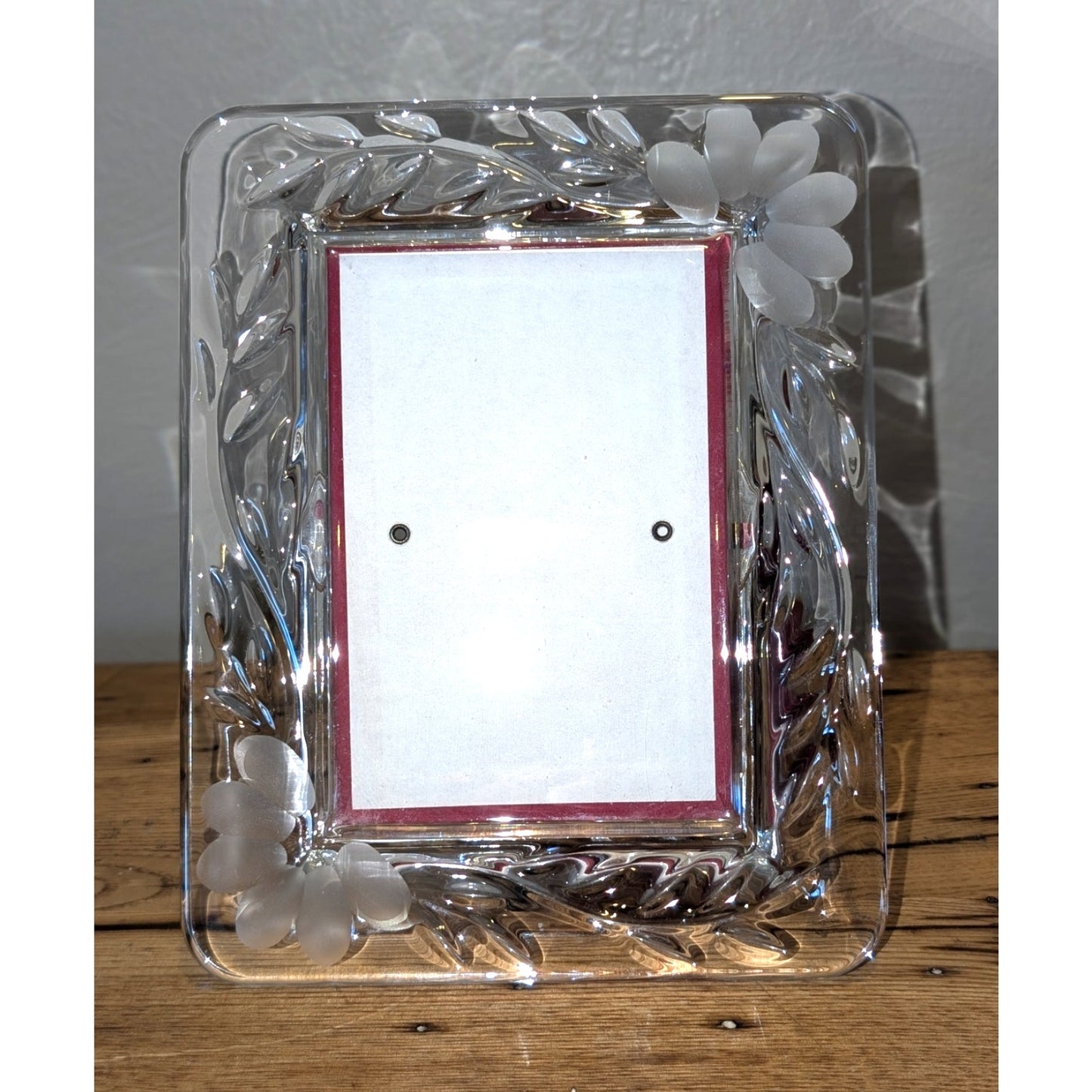 Vtg Princess House Heritage Romance Collection Crystal Flower Etched Frame