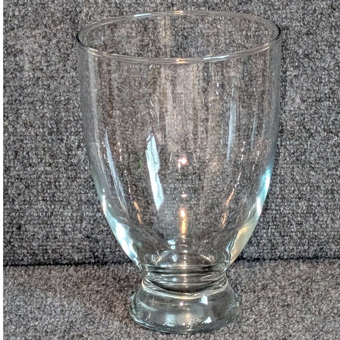 Clear Glass Heavy Base Wide Mouth Decorative Vase