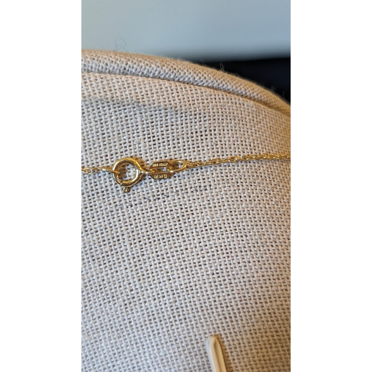 MWS 925 Silver India Made Gold Tone 'M' Initial Charm Necklace