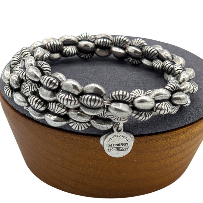 Alex and Ani Calypso Vintage Sixty-Six  Silver Tone Biker One Size Wrap Bracelet