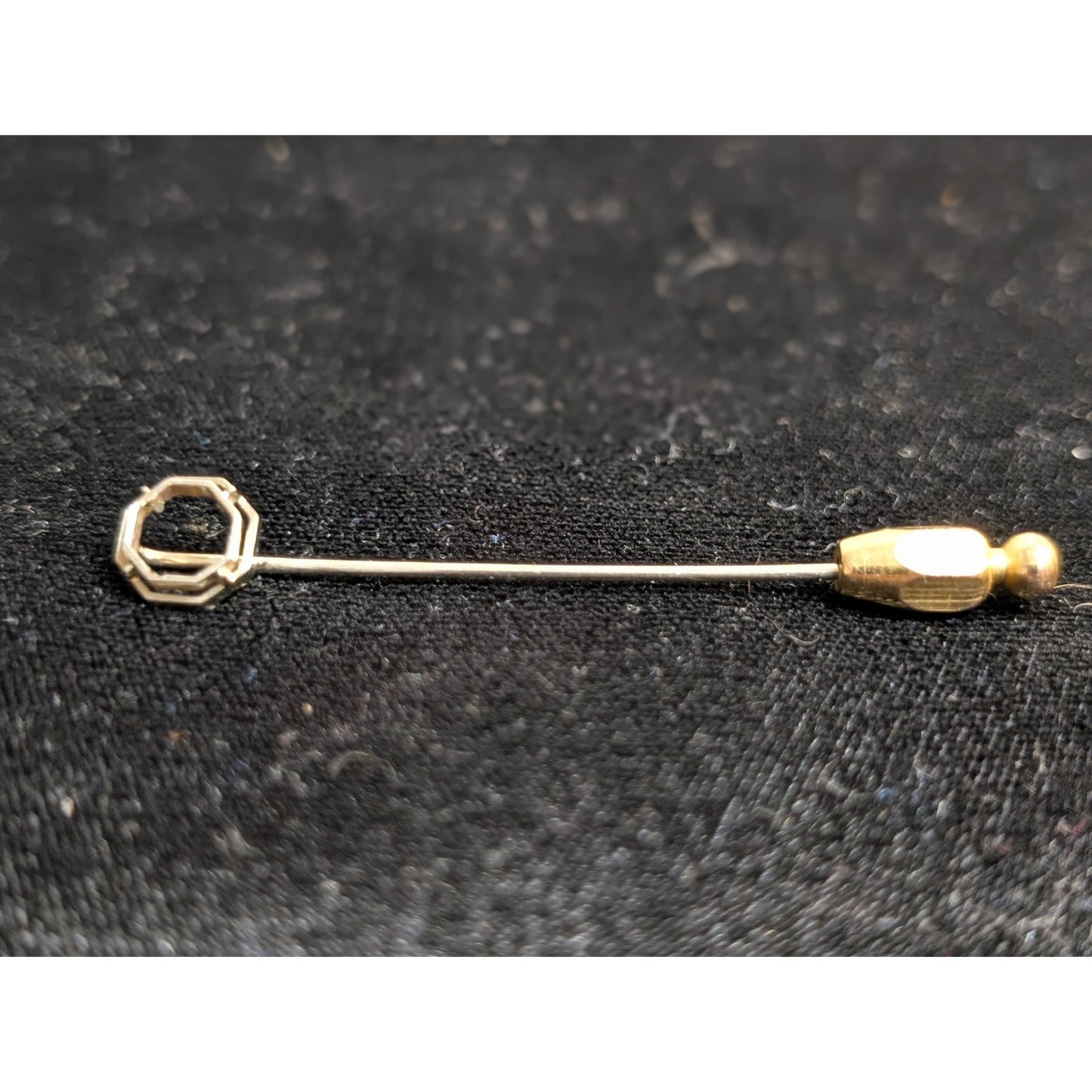 Antique 14K White Gold Straight 2" Long Stick Pin 1.1g