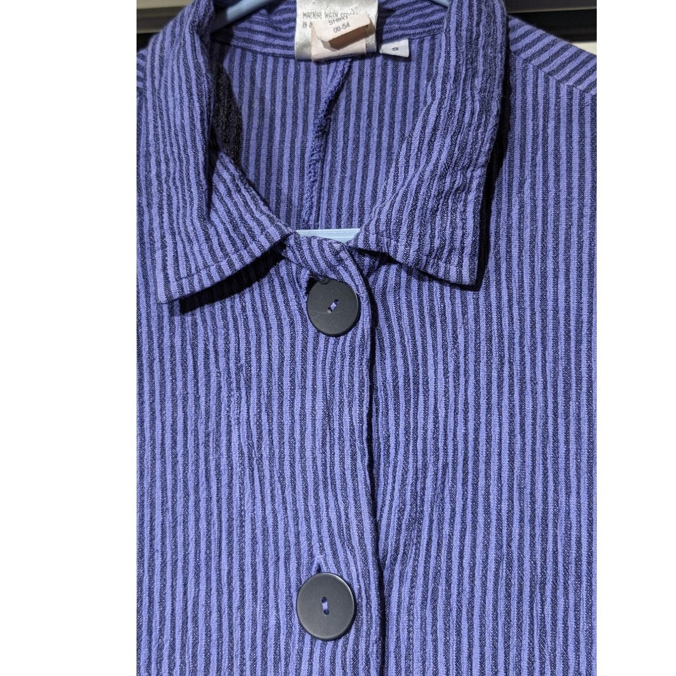 Mill Valley Clothing Purple Striped Cotton Linen Blend Textured Hobo Top Sz S