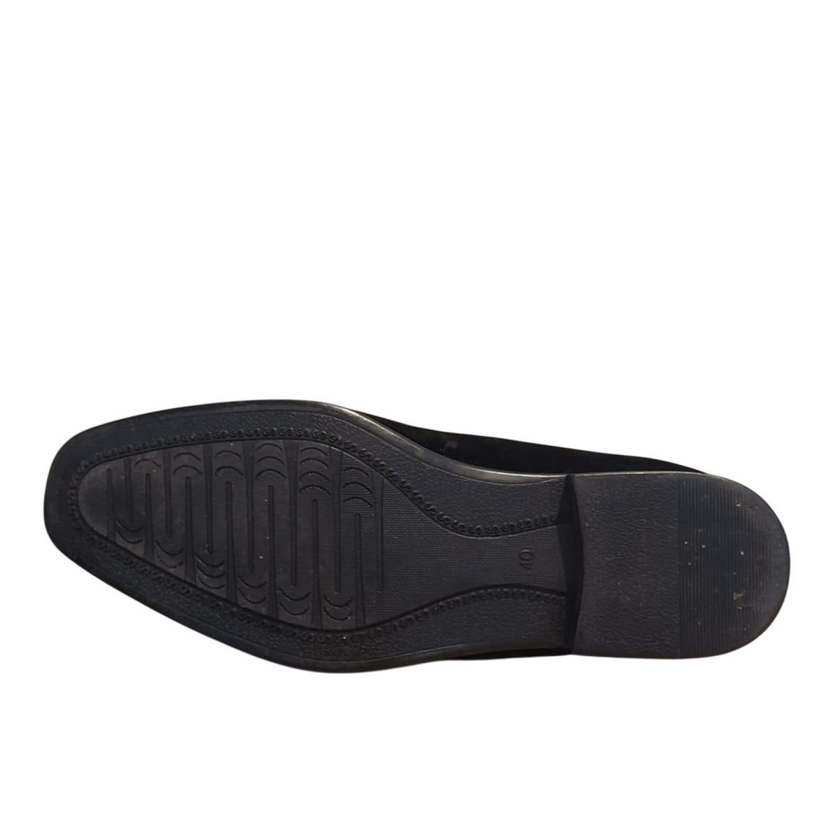 Marco Vitale Collection Black Suede Silver Tone Chain Slide On Loafer Men's 7.5