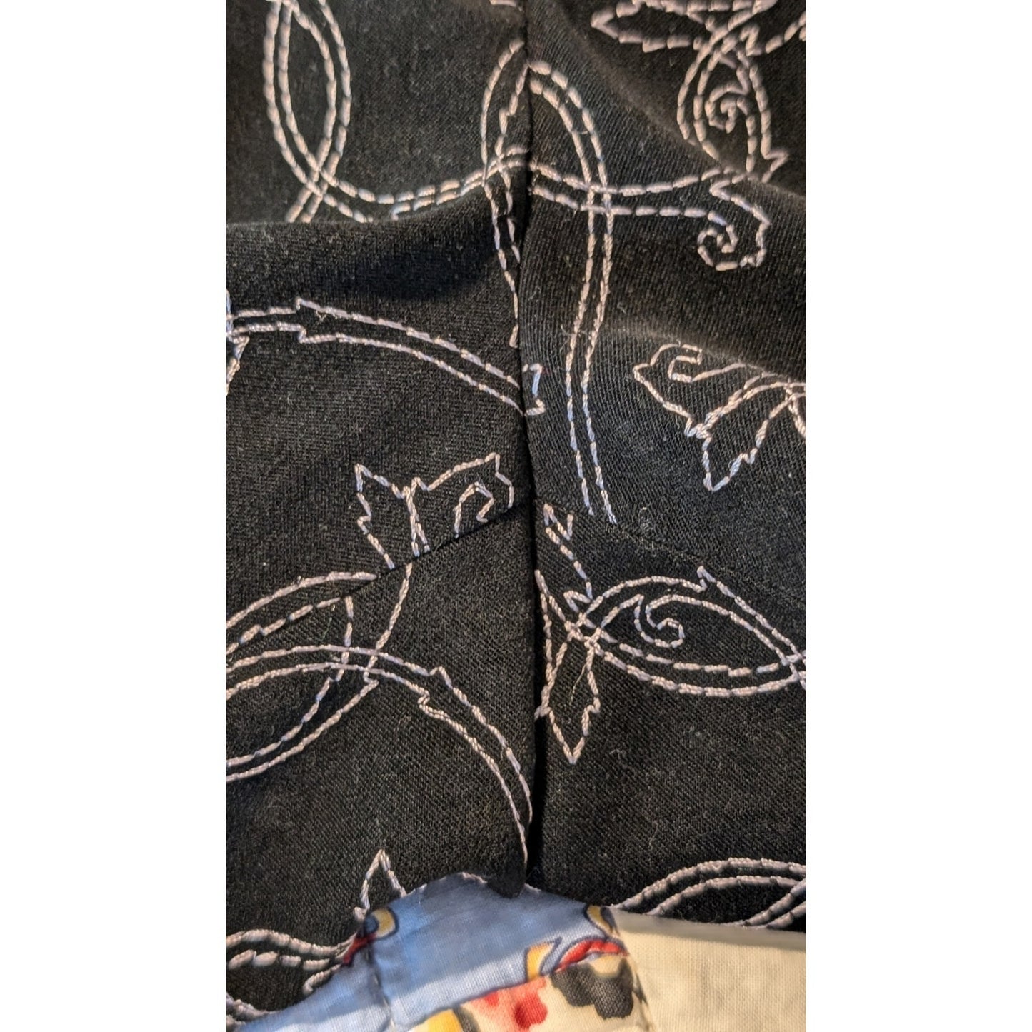 Talbots Black All Over Top Stitch Flat Front Side Stretch Zip Pant Womens Sz 10