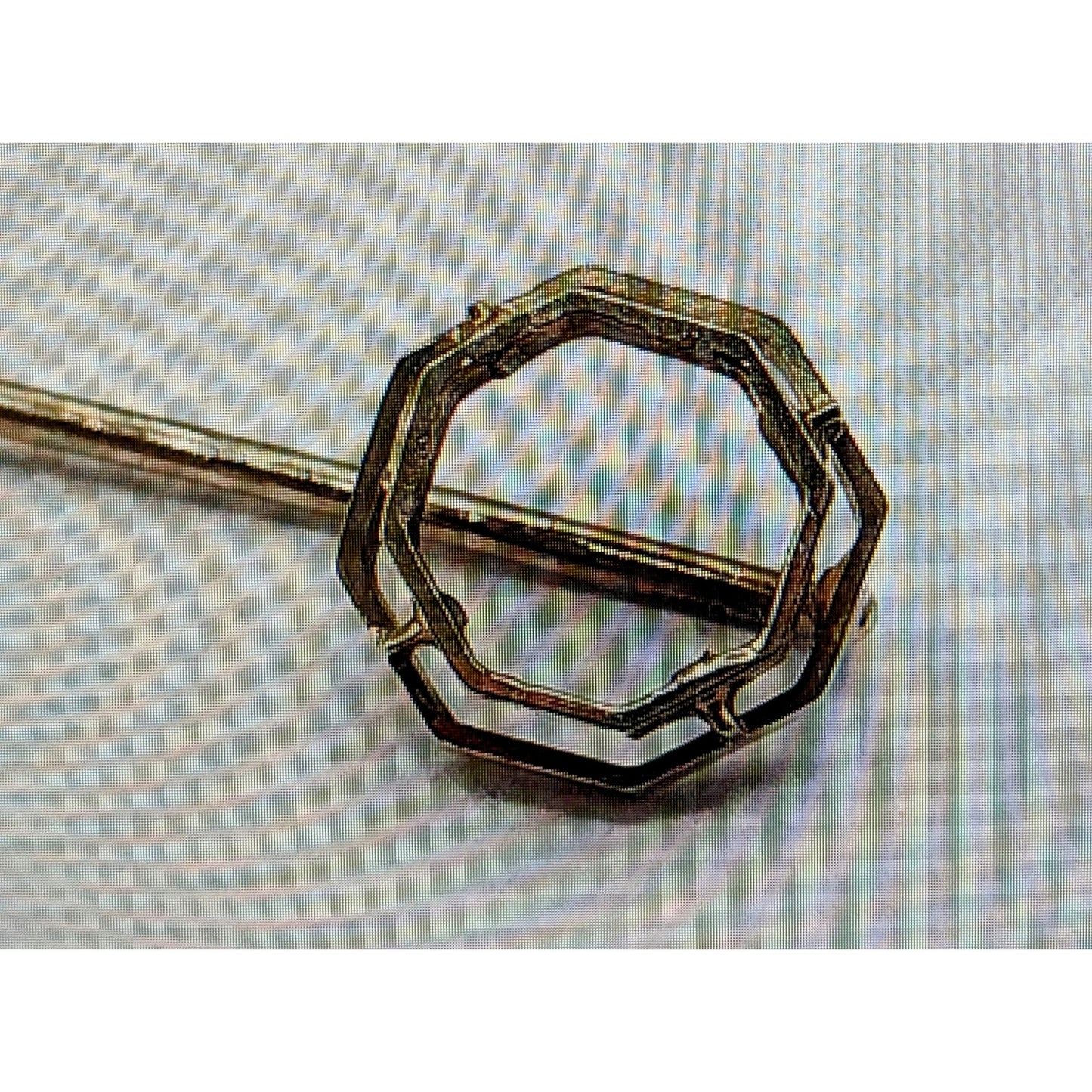 Antique 14K White Gold Straight 2" Long Stick Pin 1.1g