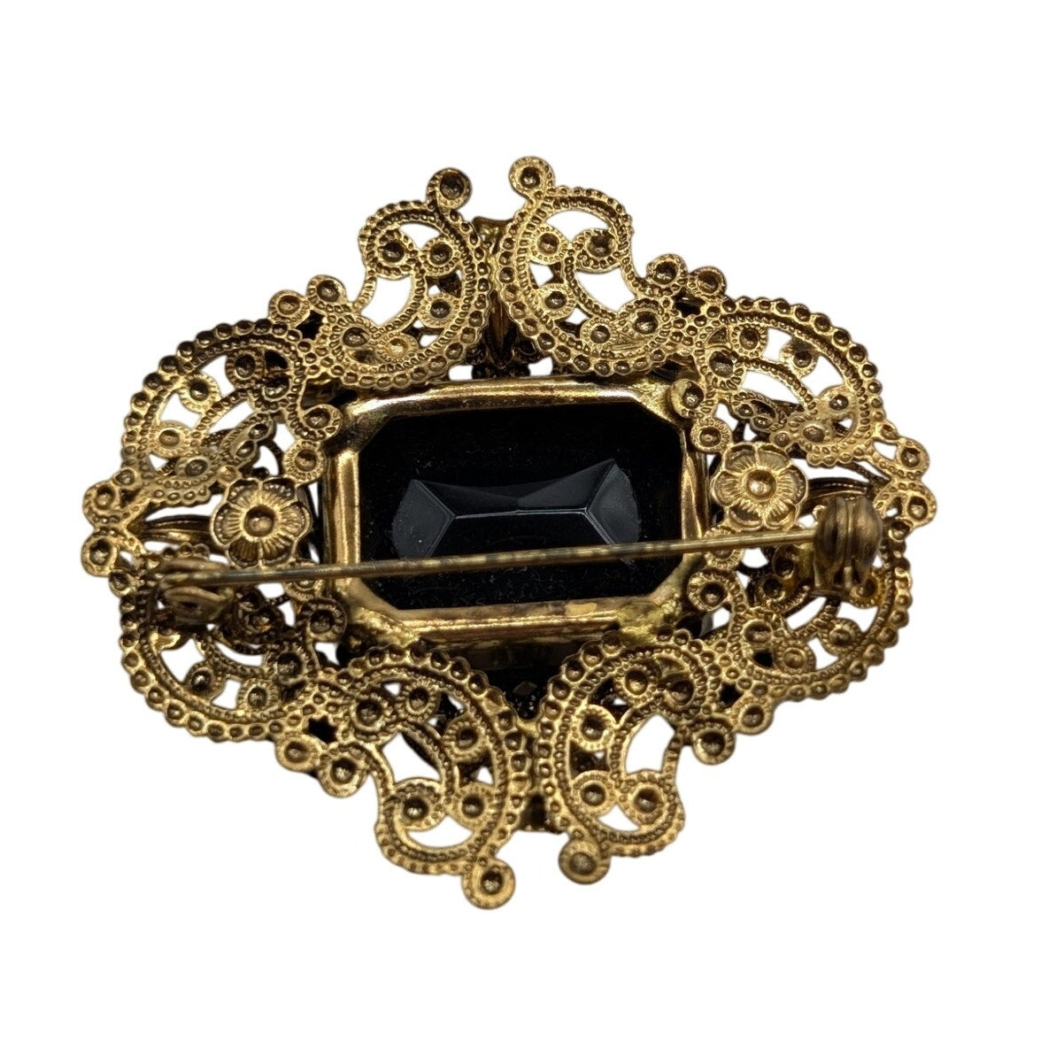 Vintage Gilded Filigree Three Piece Brooch Lot