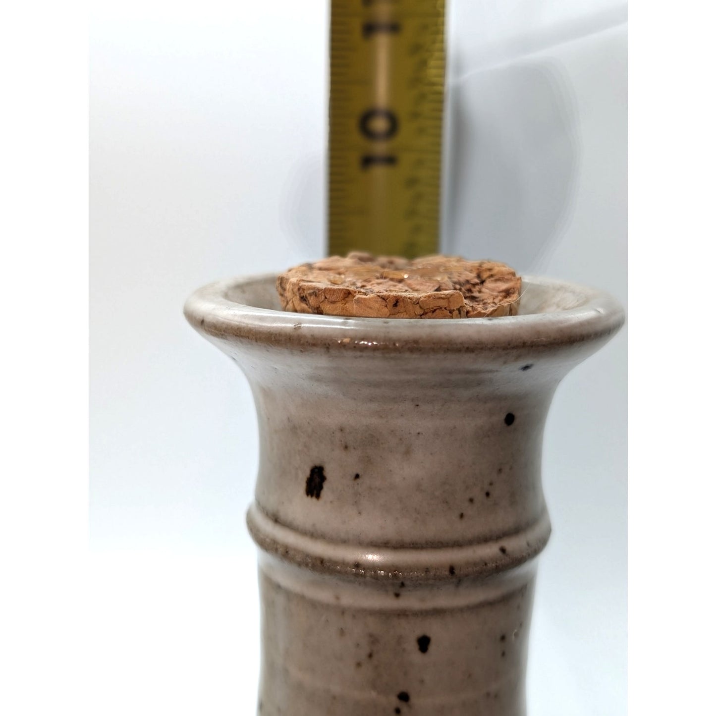 Signed Studio Pottery Drip Glaze Decanter Pottery W/ Cork Top