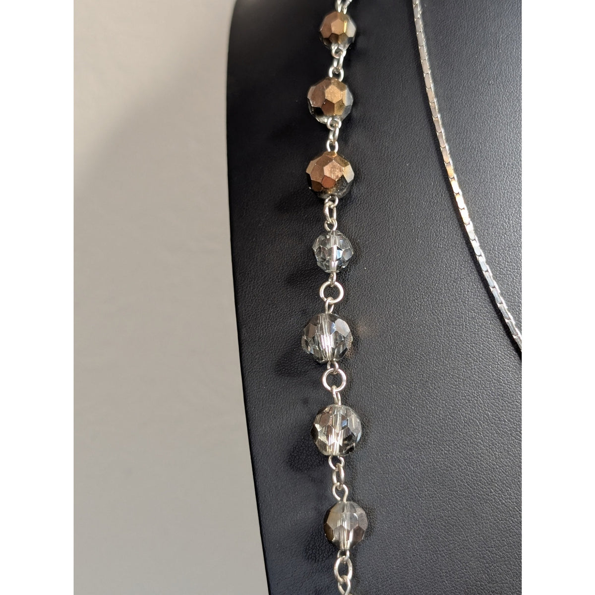 Lot of Three Layered Silver Tone Necklaces From Vintage to Modern