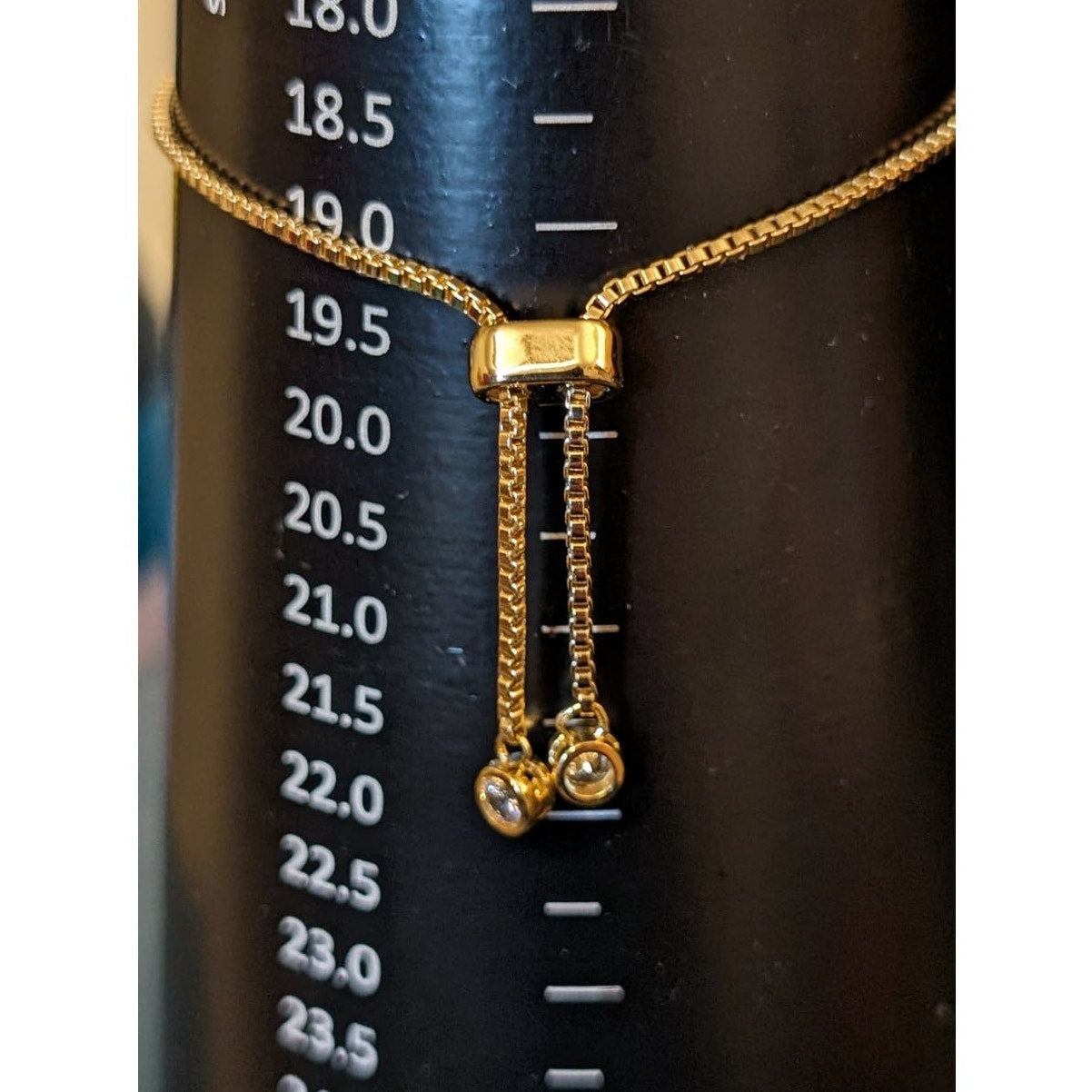 Gold Tone Rhodium Plated Box Chain Sparkle Starfish Adjustable Bracelet