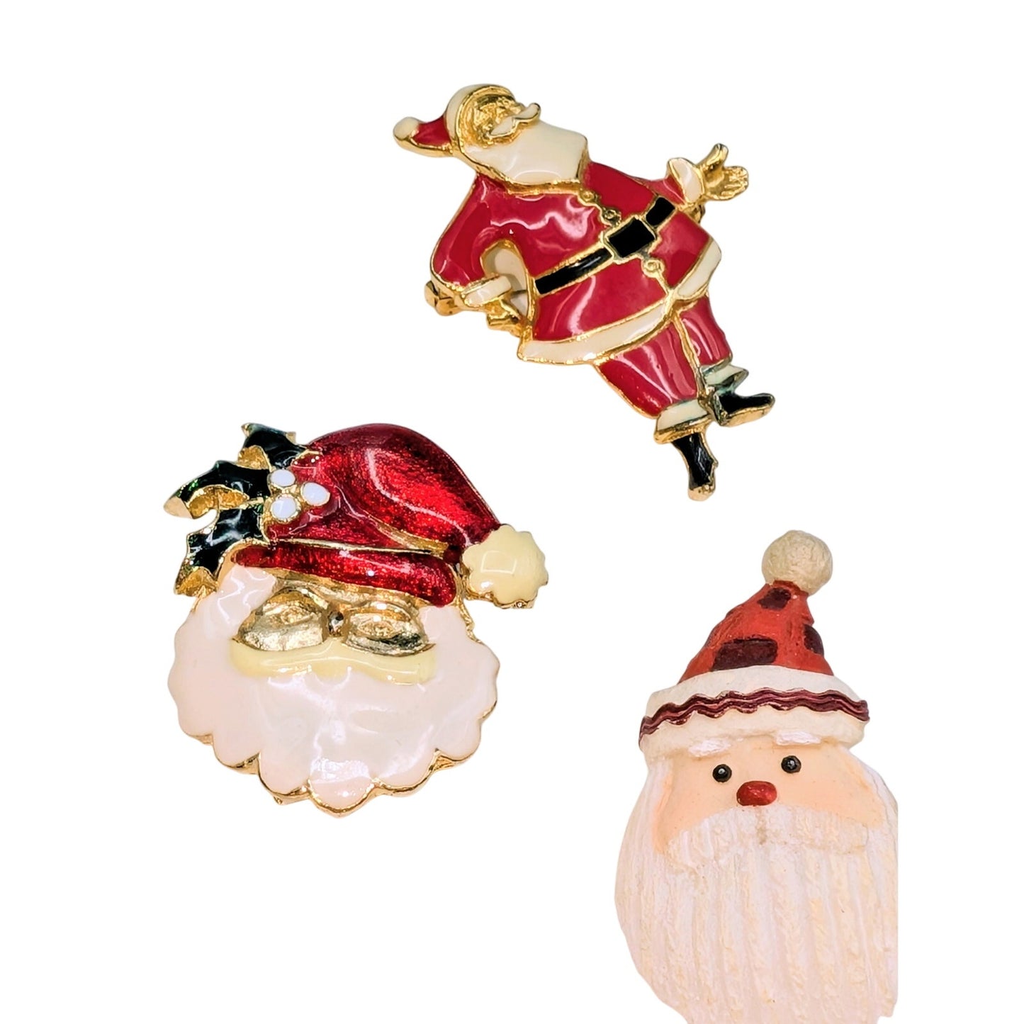 Lot of Eight Christmas Santa Pins