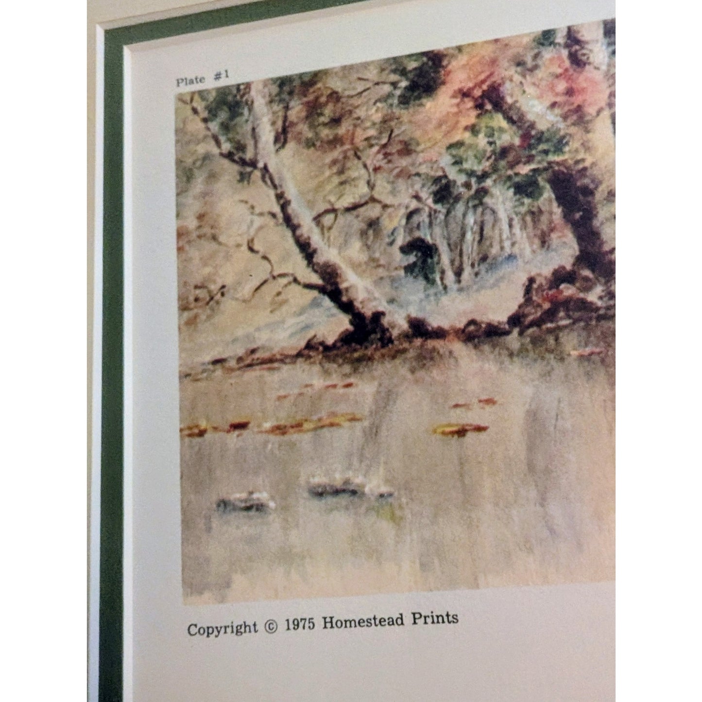 1975 Paul Sawyier Gilt Wood Frame Collector 'Still Waters' Numbered Copied Print