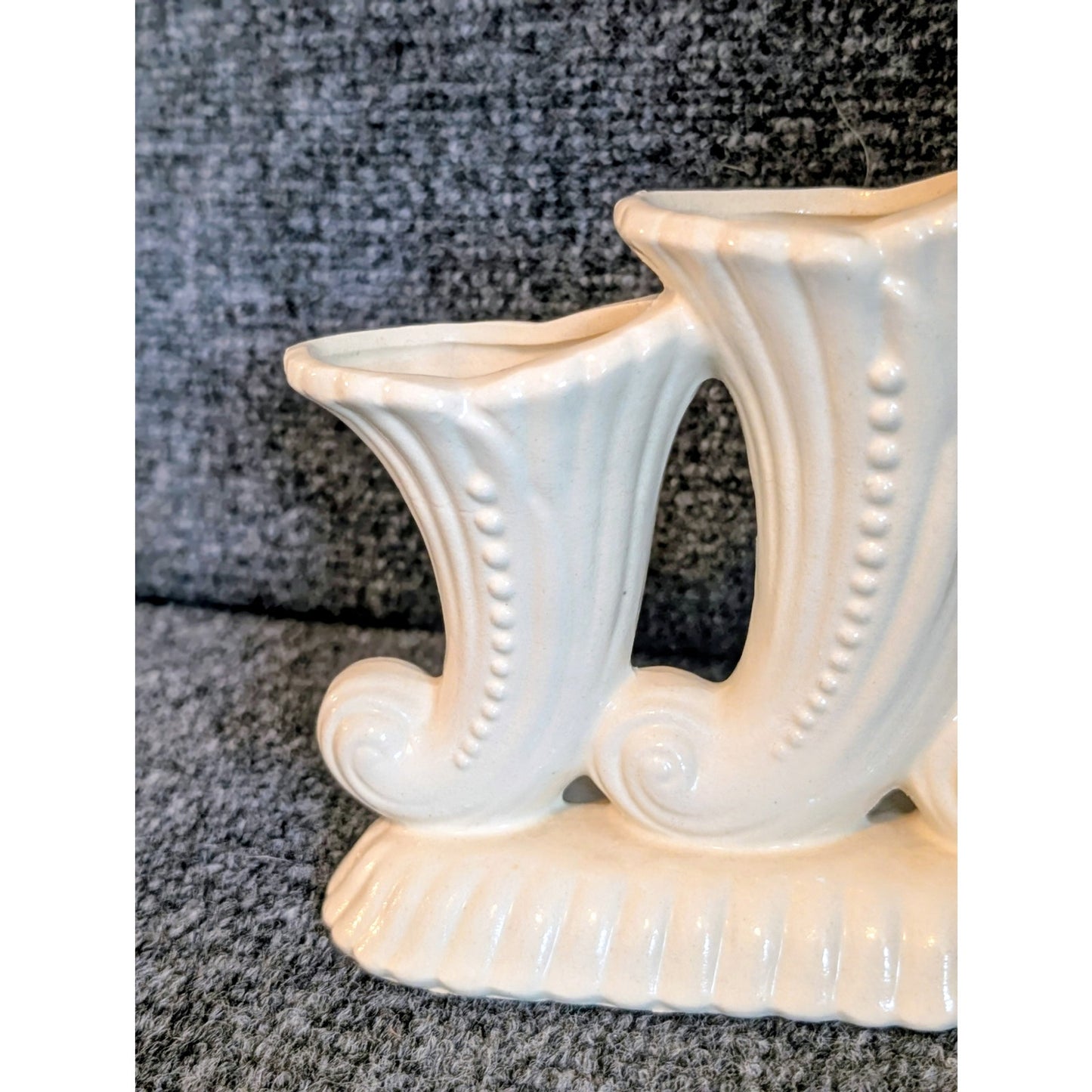Vintage Cream Three Horn Vase Made in Japan