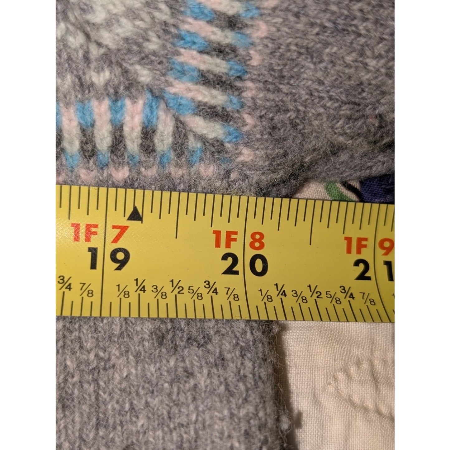 Woolovers Gray Blue Fairisle Crew Neck Pullover Long Sleeve Sweater Size L