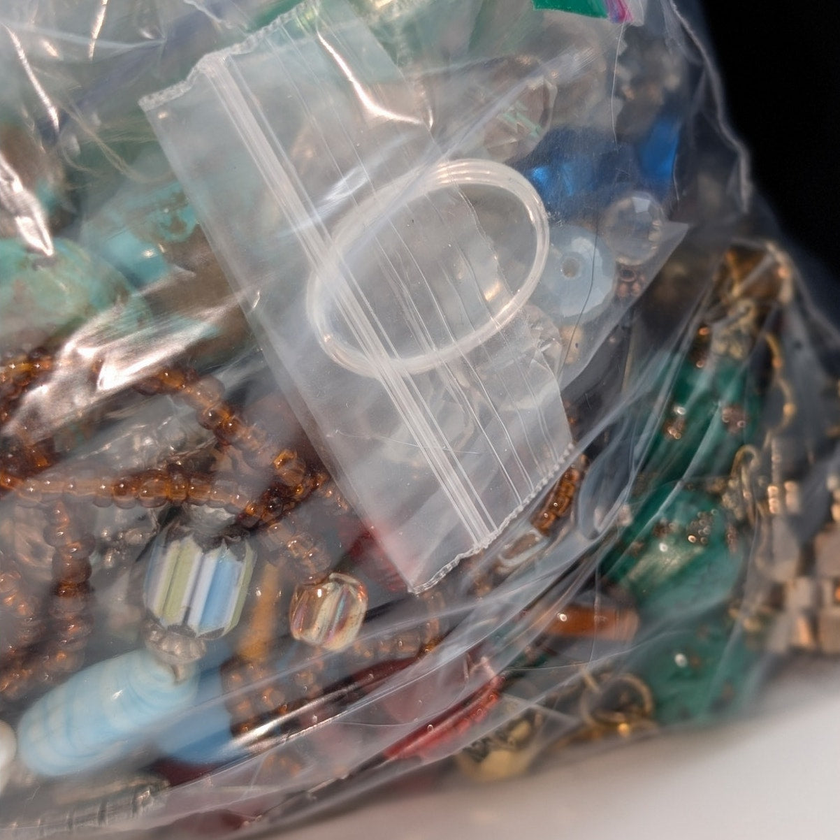 Jewelry Lot Goody Repurpose Bag Over 4 Pounds Beads