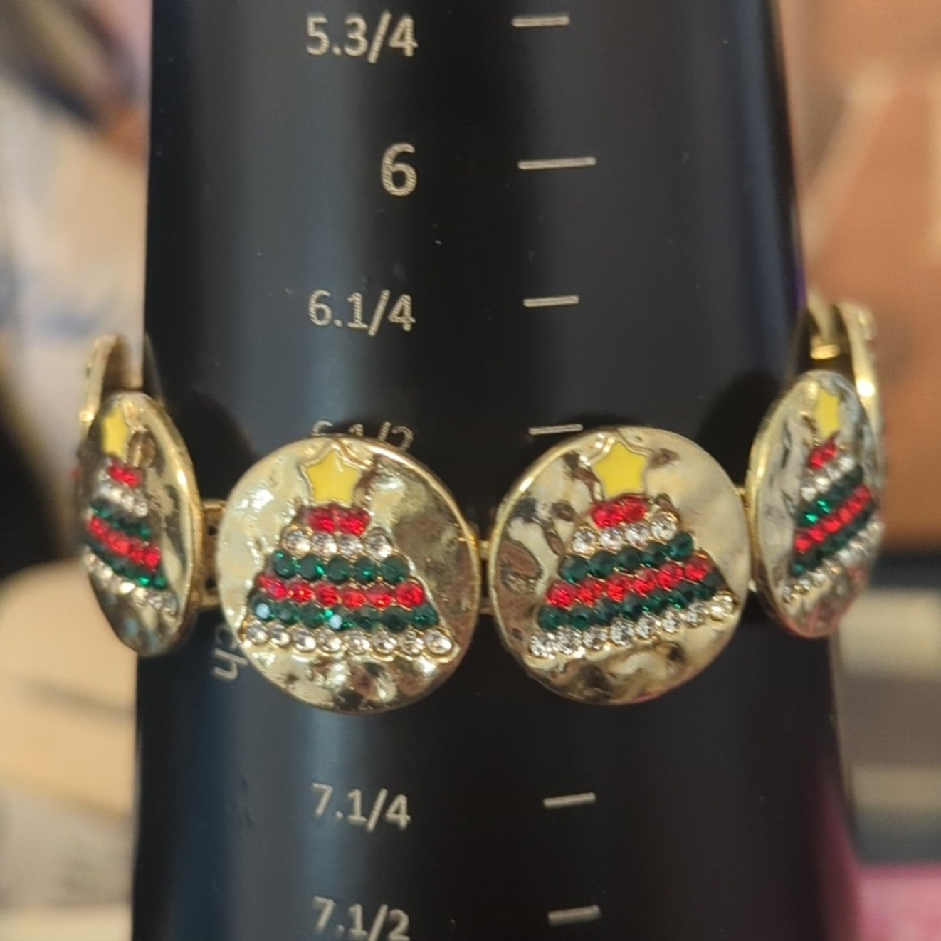 Two Christmas Bracelets -- One Bangle & One Stretch Bracelet