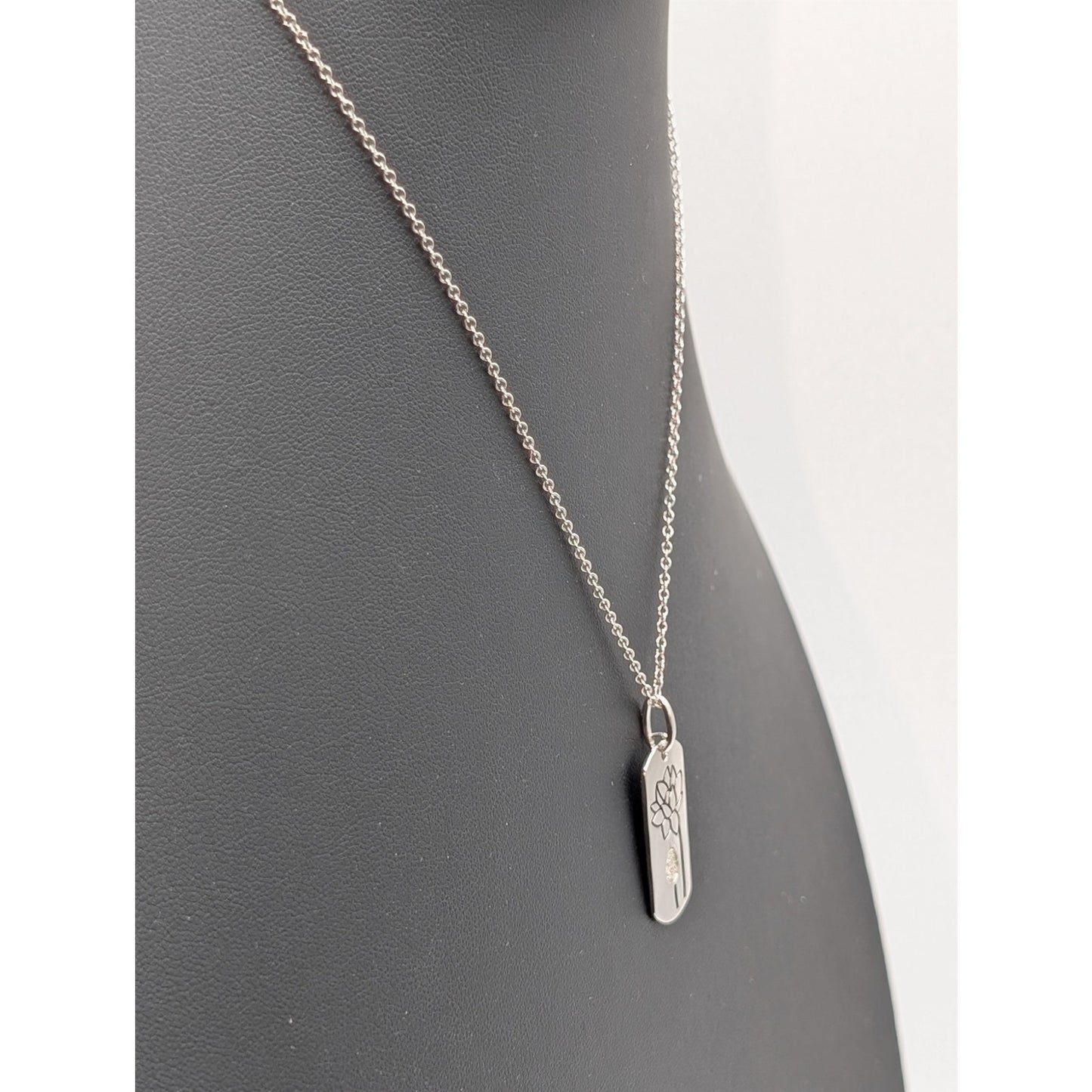 925 Sterling Silver Water Lily CZ Pendant 16"-18" Necklace