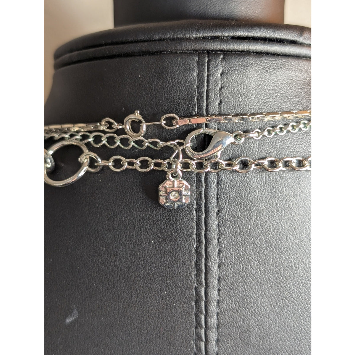 Lot of Three Layered Silver Tone Necklaces From Vintage to Modern