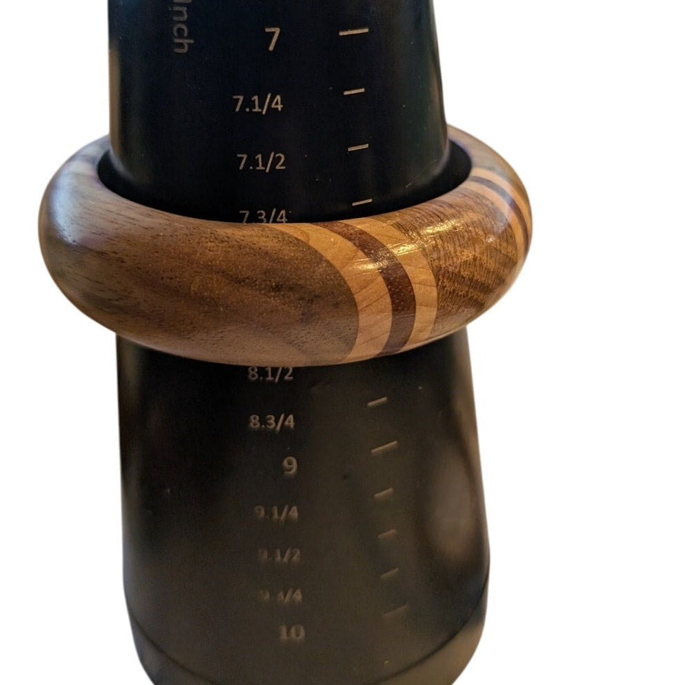 Lot of Four Wood/Wood Grain/Floral Print Brown Bangle Bracelets