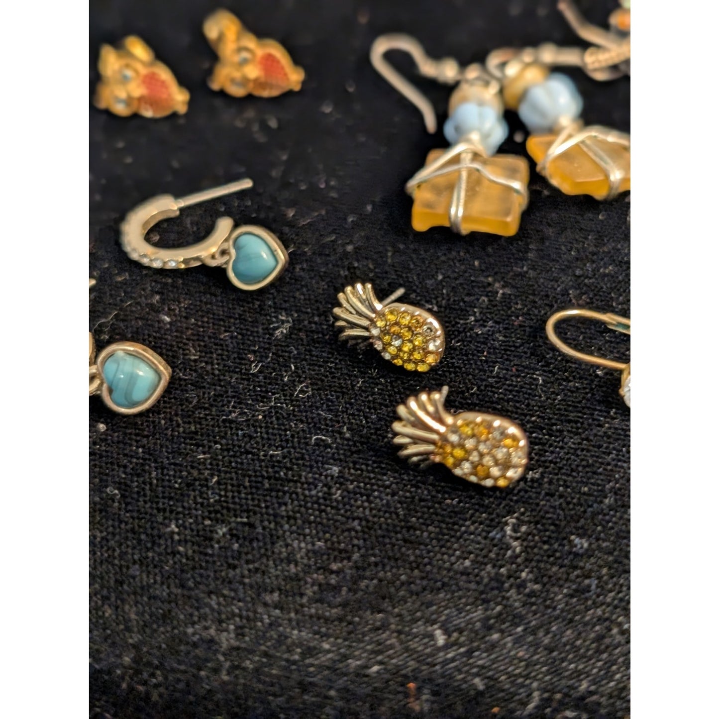 Lot of Eight Pair Gold Tone Pierced Earrings
