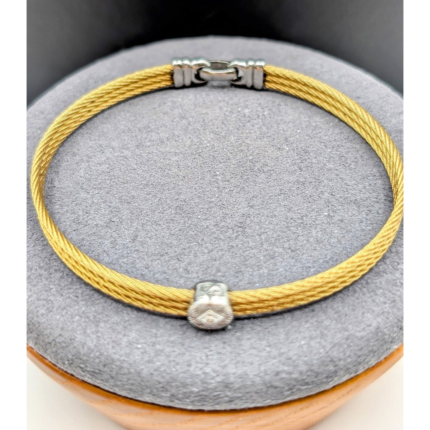 Alor 18K White Gold 9 Diamond & Stainless Steel Cable Bracelet