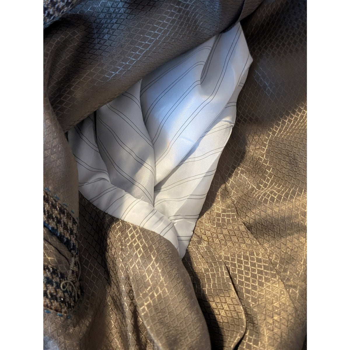 Tasso Elba Macy's Elbow Patch 100% Wool Brown Houndstooth Sports Coat Mens 44R