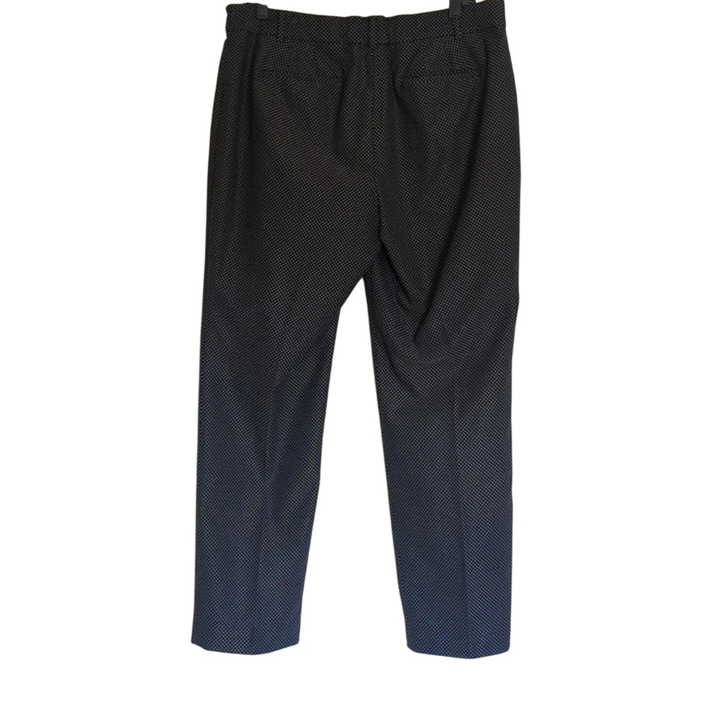 Talbot's Navy White Pin Dot Cotton Stretch High Rise Straight Leg Pant Size 14