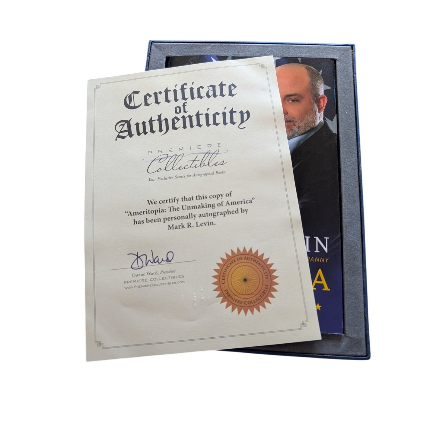 Mark R. Levin Autographed Ameritopia Premiere Boxed Collectibles Hardcover Book