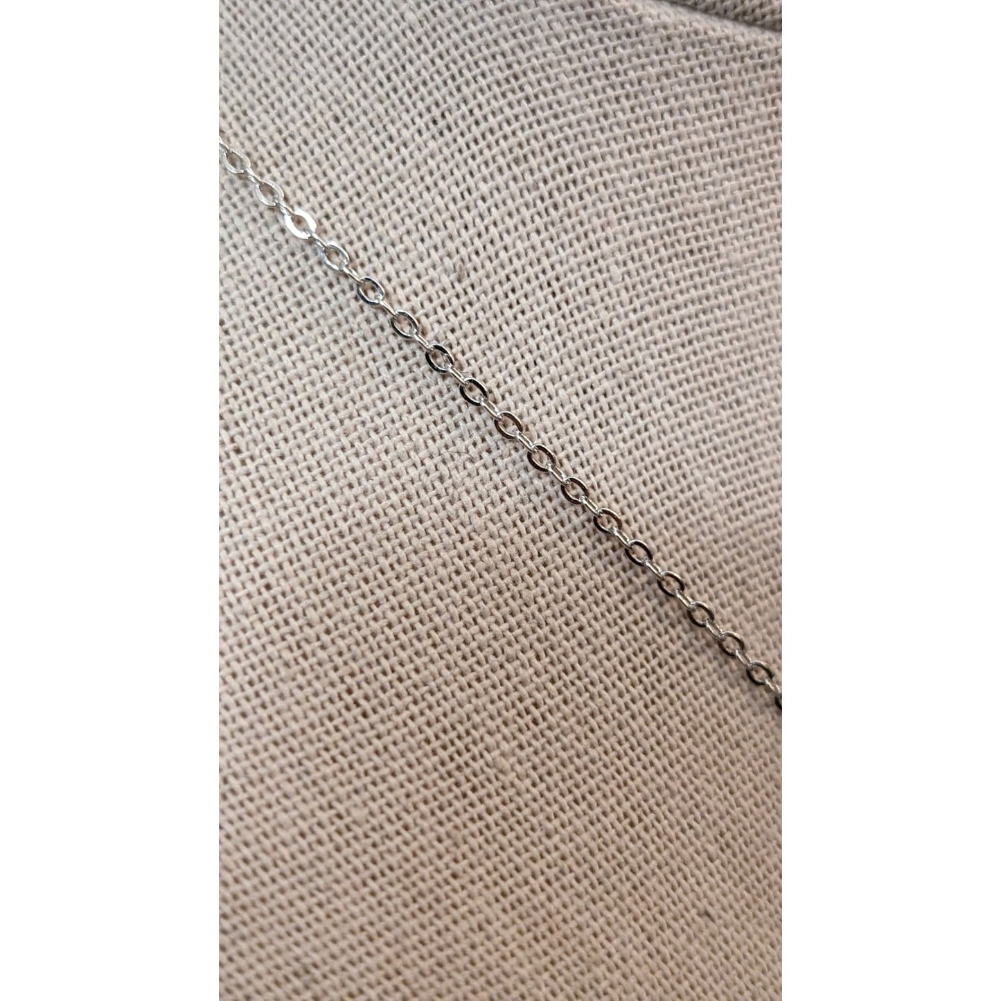 JCM Purple Blue Bezel Set Pendant with Rhinestones On Silver Tone Chain