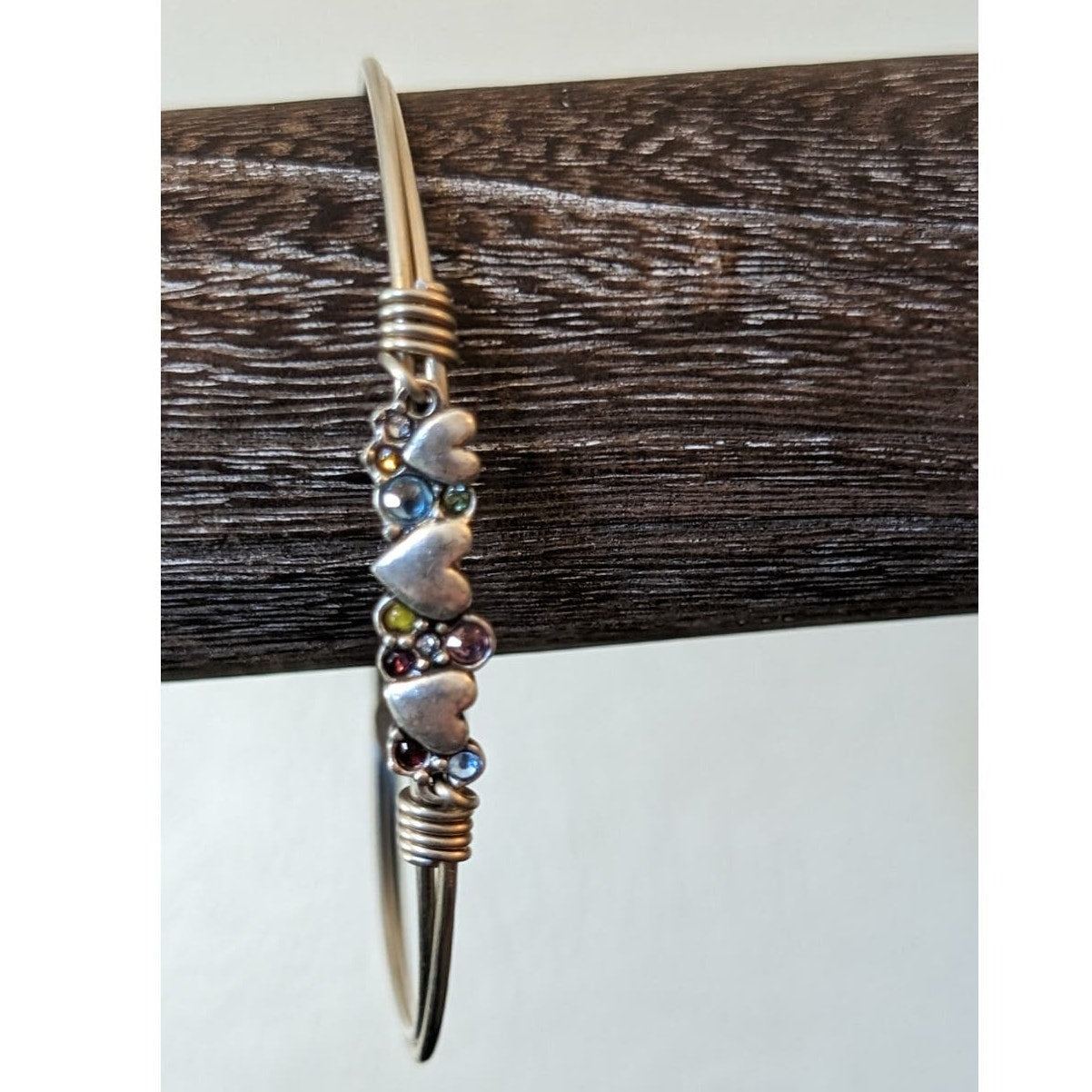 Luca + Danni Crystal Heart Bangle Bracelet