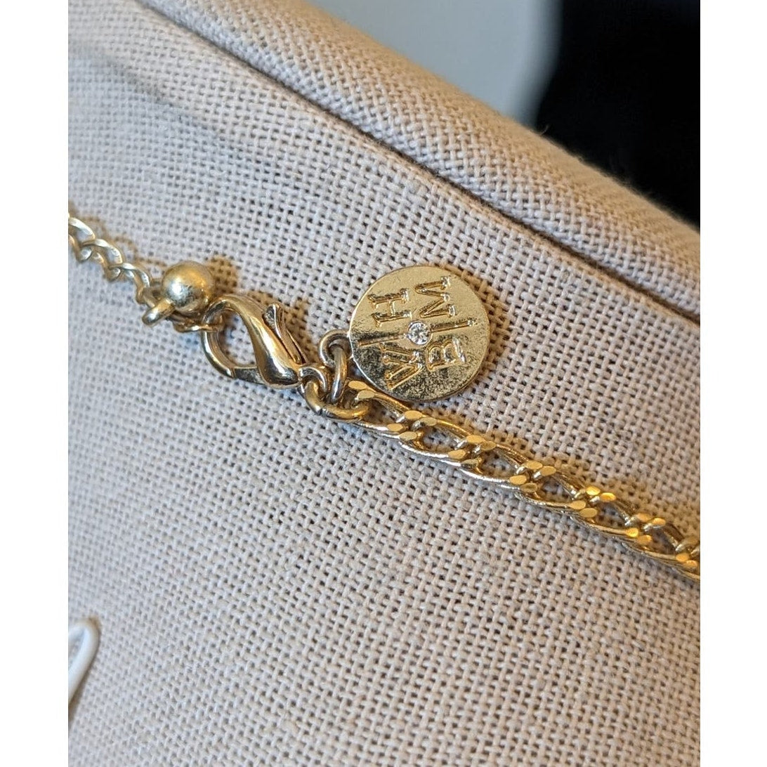 White House Black Market Gold Tone Chain Bar Pendant Necklace