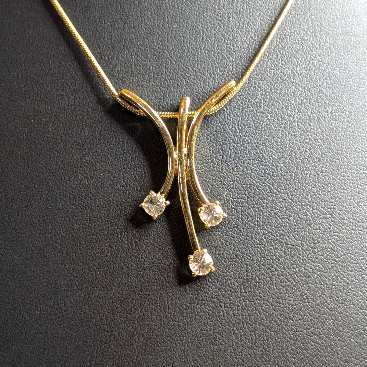 Annaleece by Devries Crystal 22k Gold/Rhodium Pendant Necklace