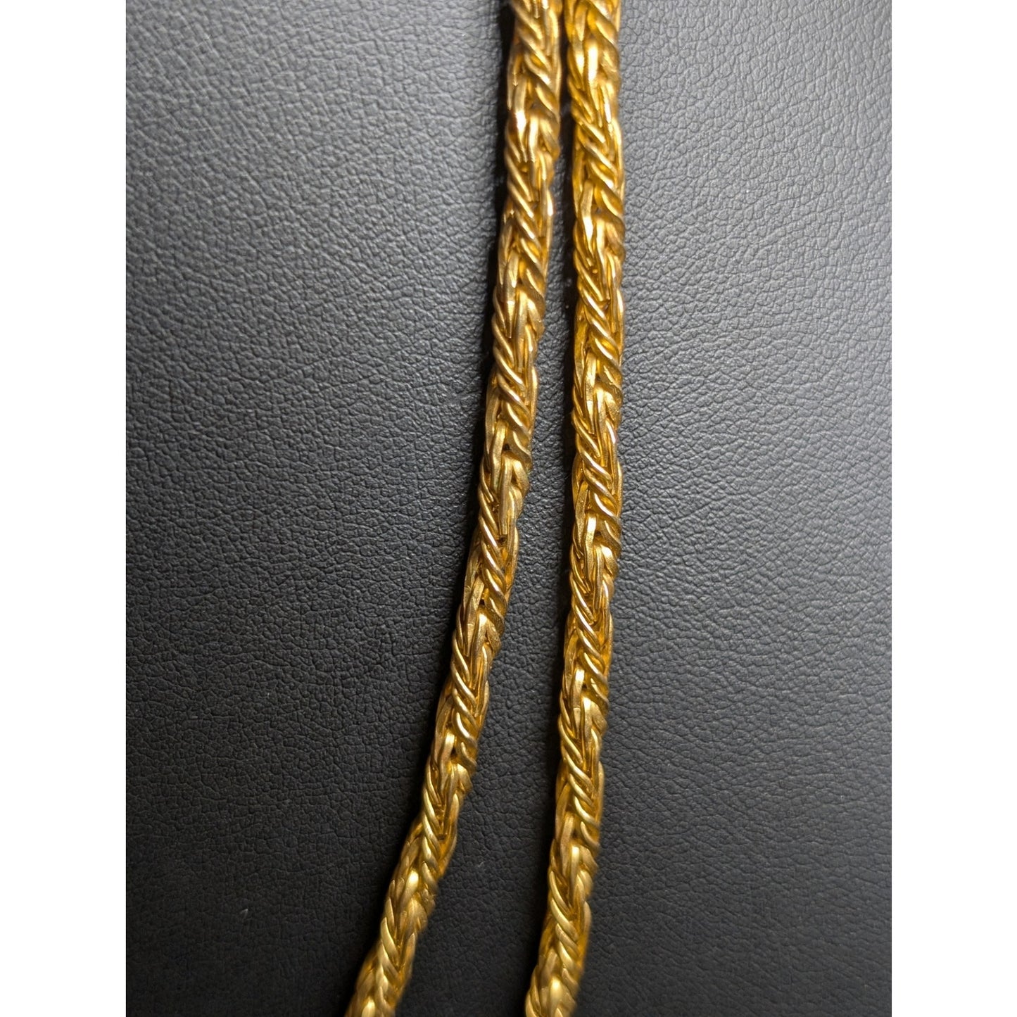 Vintage 1960s 52" Woven Gold Tone Rope Chain Necklace