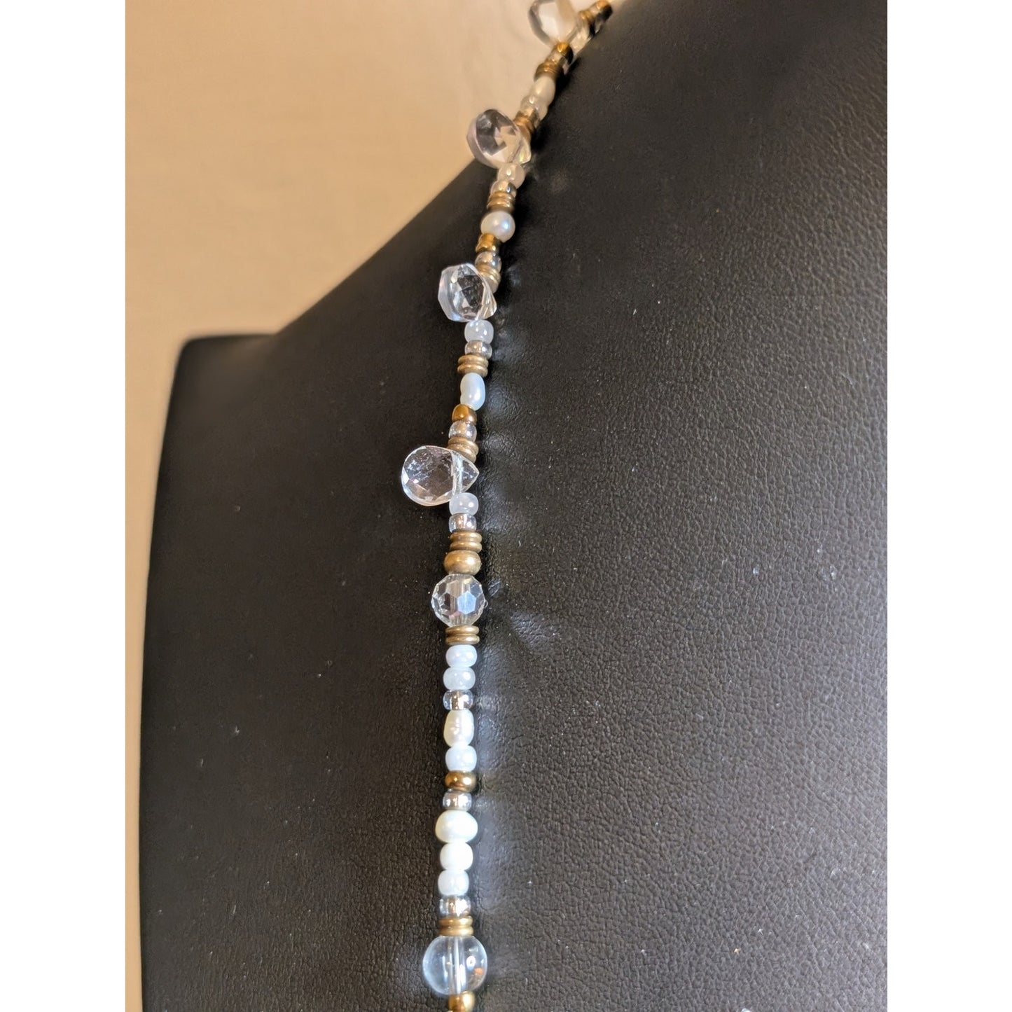 SILPADA Jewelry Stardust 54" Sterling Silver Brass Pearl Crystal Beaded Necklace