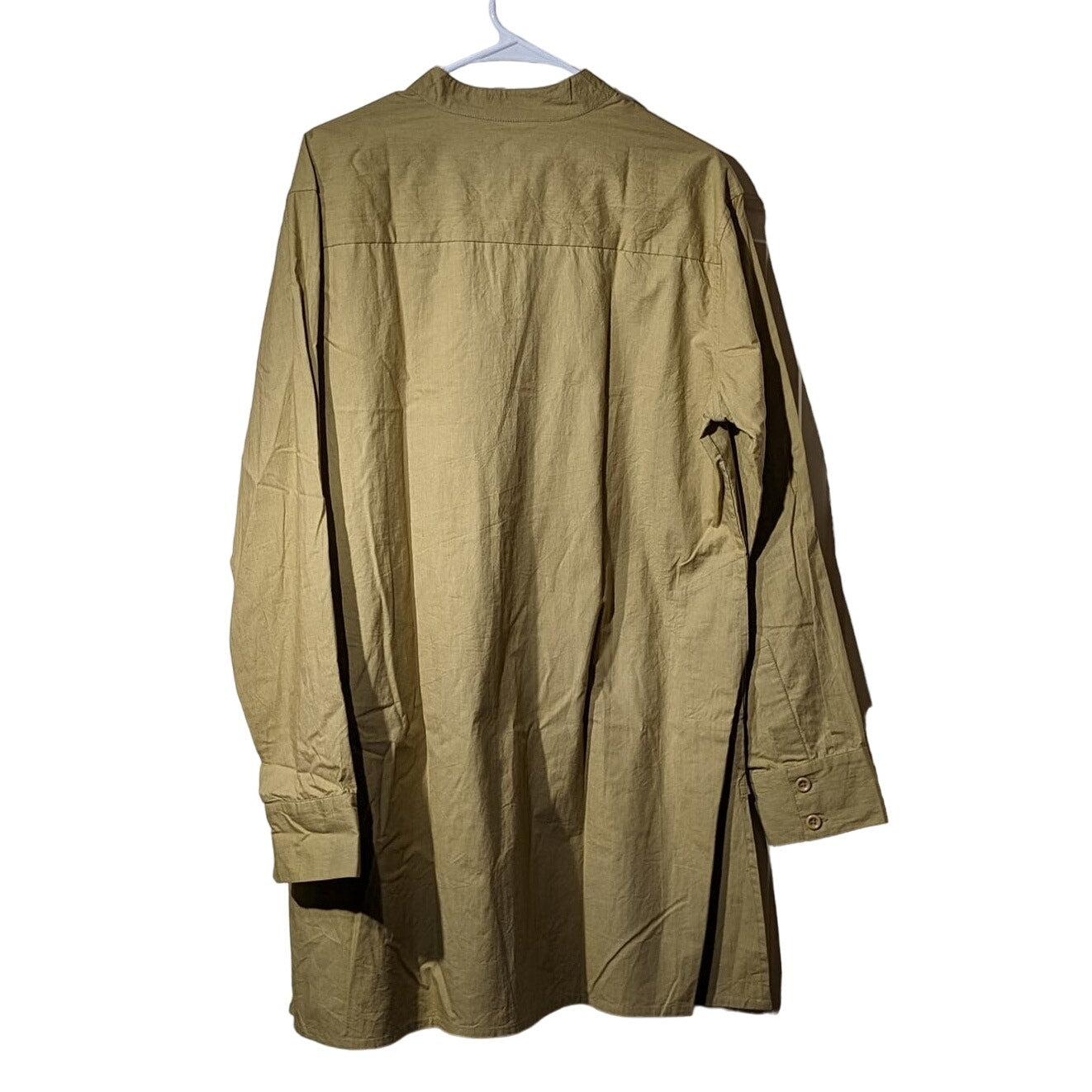 Yobel NWT Military Olive Bombay Button Front 100% Cotton Tunic Mens Size L