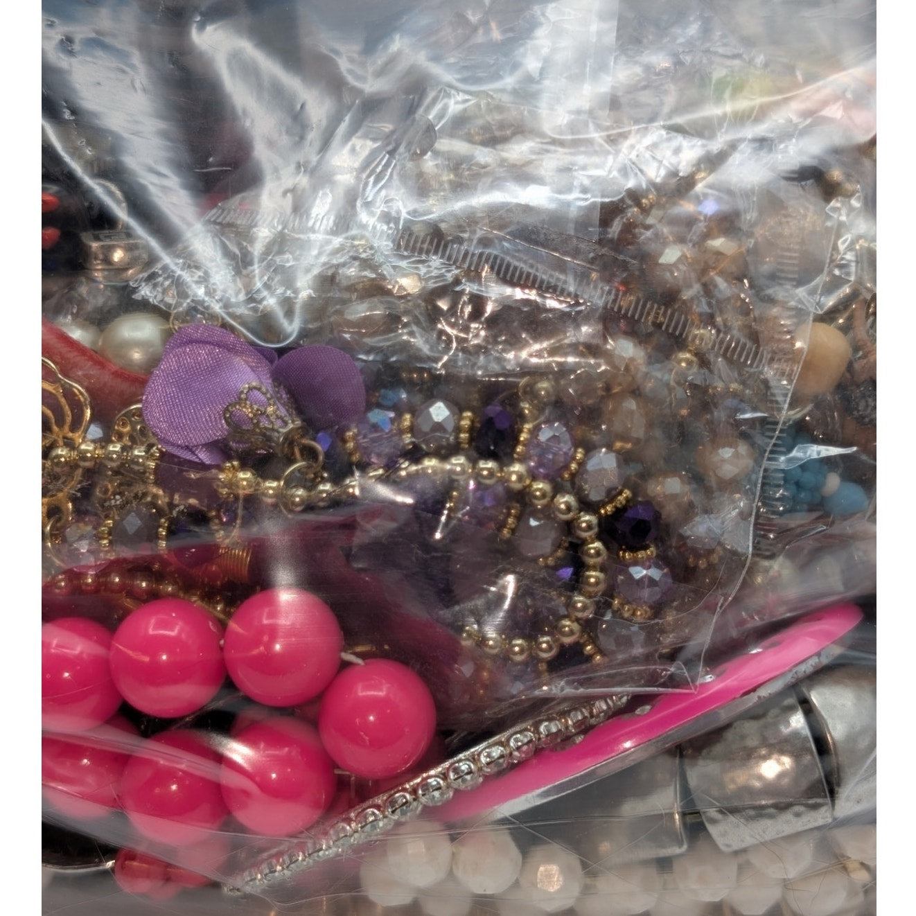 Jewelry Lot Cheryl Repurpose Bag Over 4 Pounds Beads & Possible Wearable Pieces