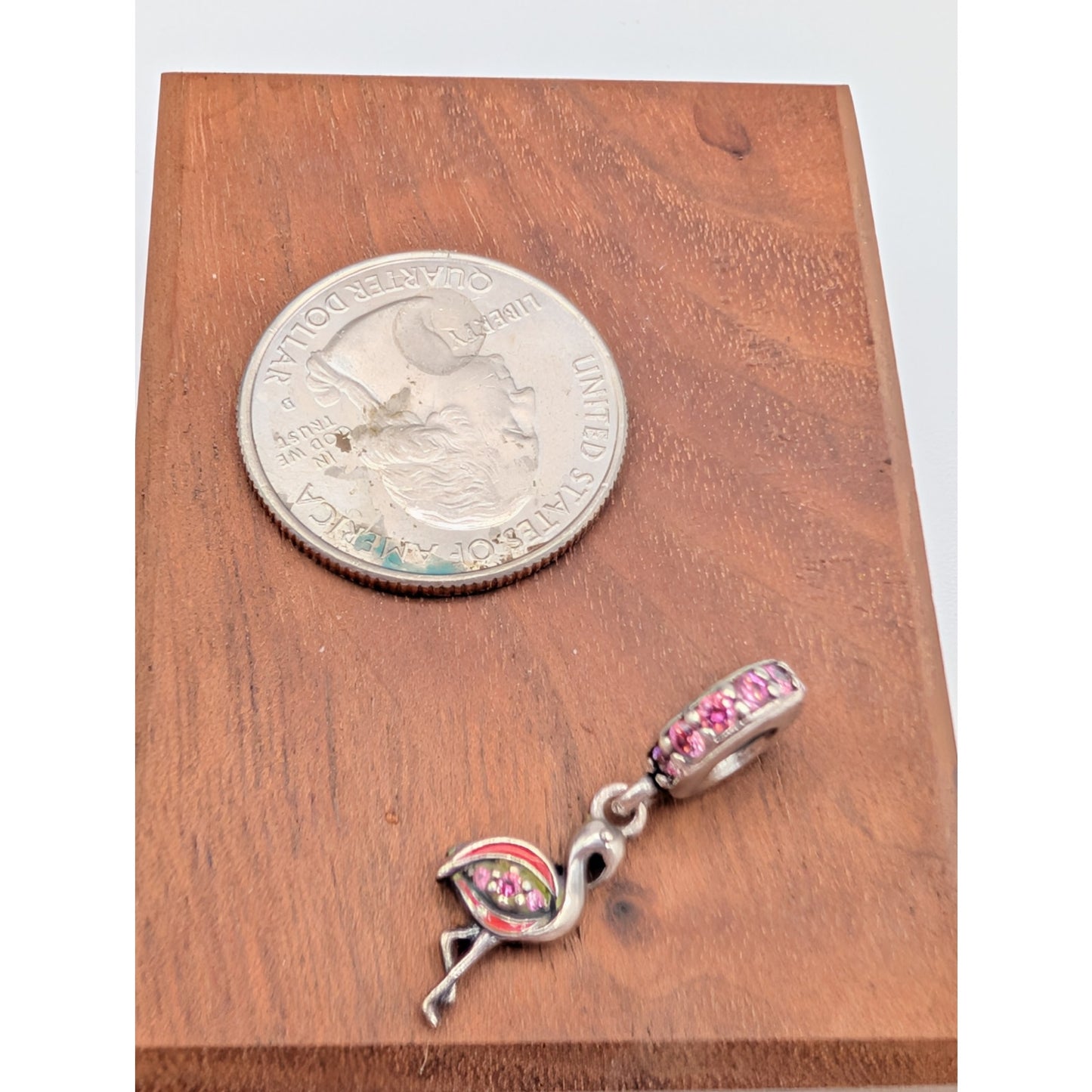 Pandora Flamingo With Pink Enamel & Pink CZ Dangle Charm Retired