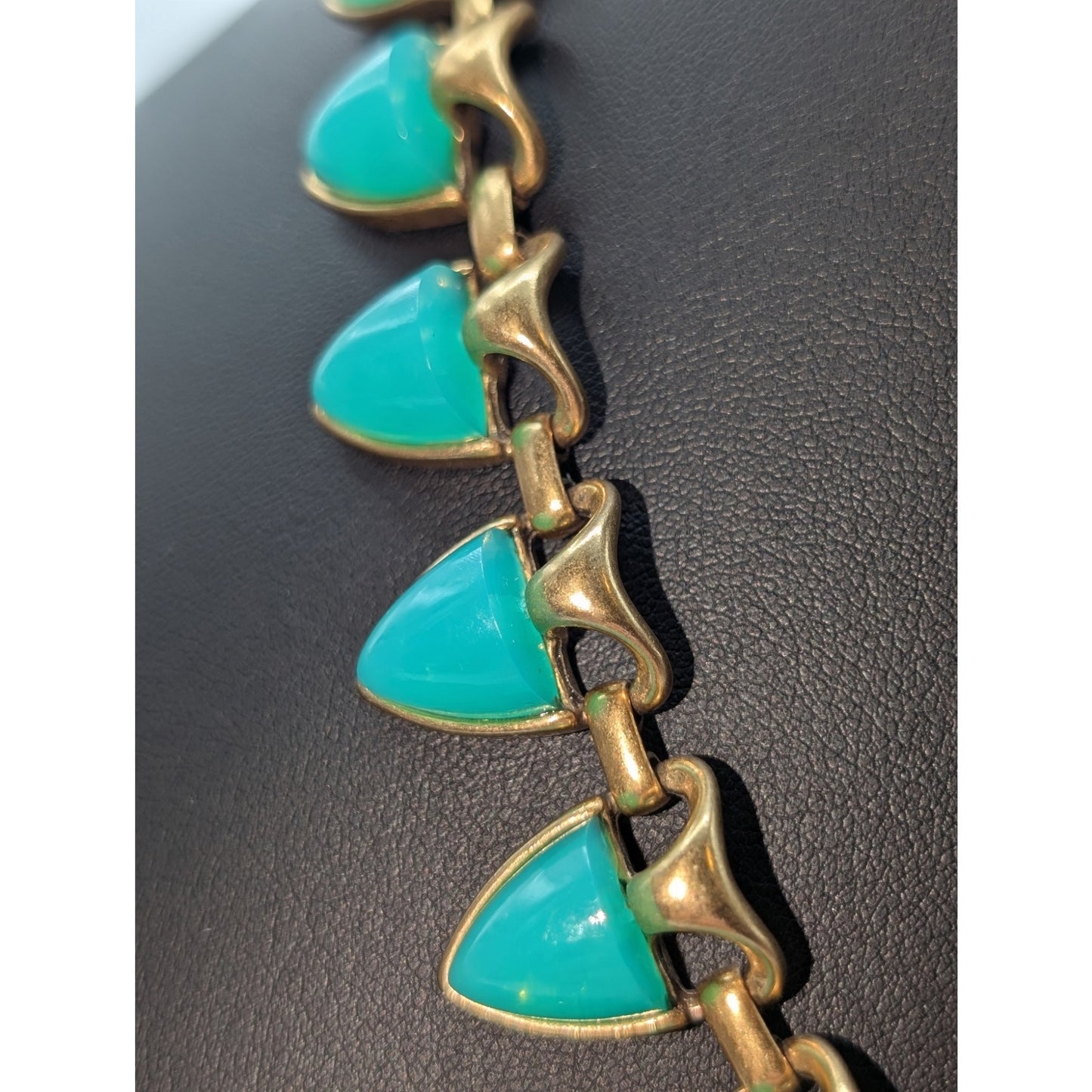 Stella & Dot Turquoise Color Egyptian Vibe Gold Tone Metal 19" Necklace