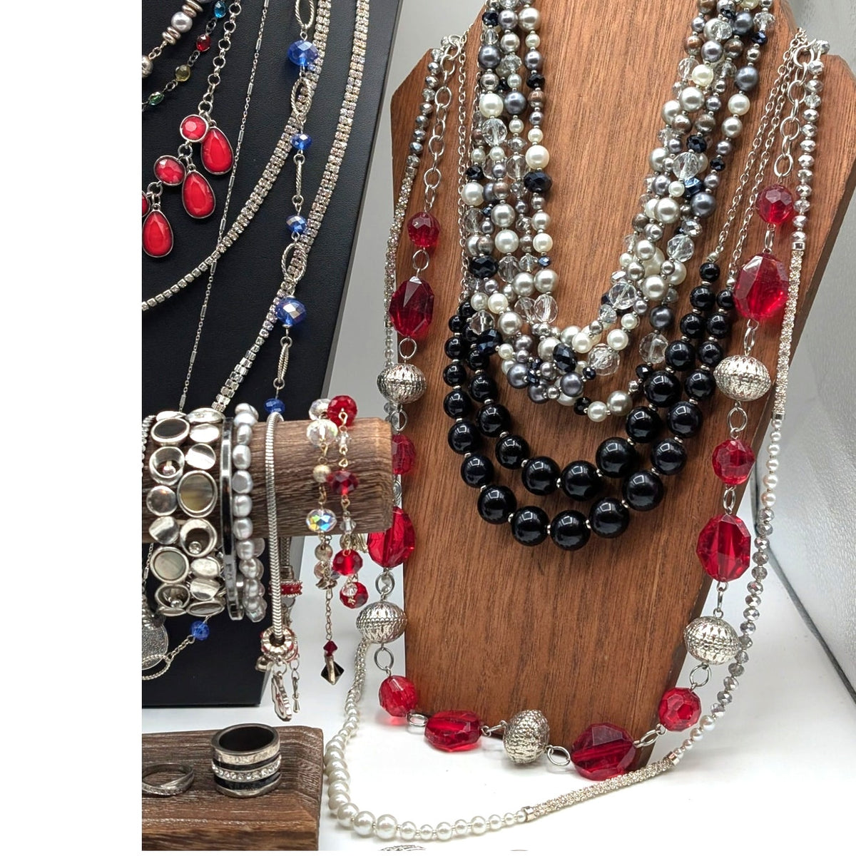 Reseller's Delight 56 Pcs of Silver Tone Vintage to Modern Costume Jewelry