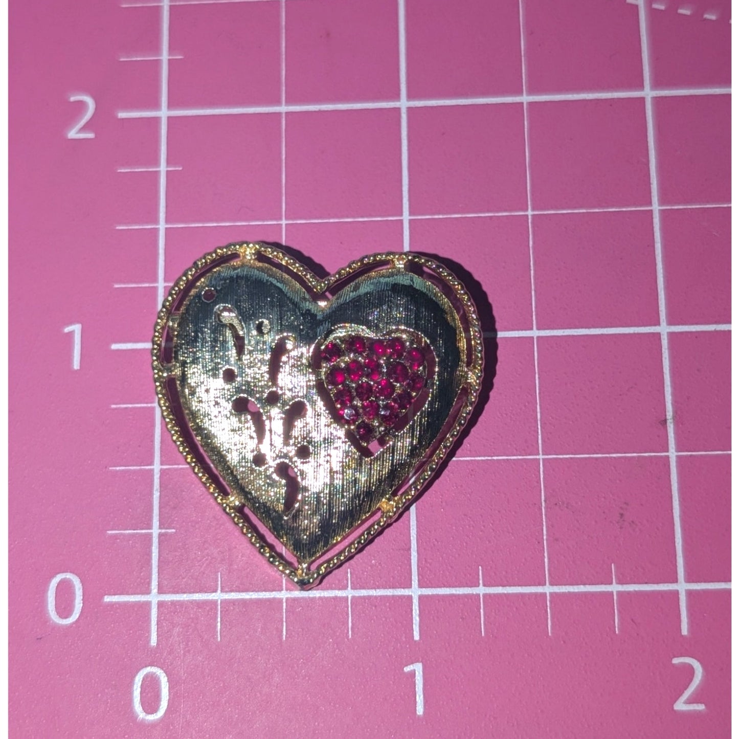 Lot of Two Vintage Gold Tone Heart Brooches -- Napier & Unbranded